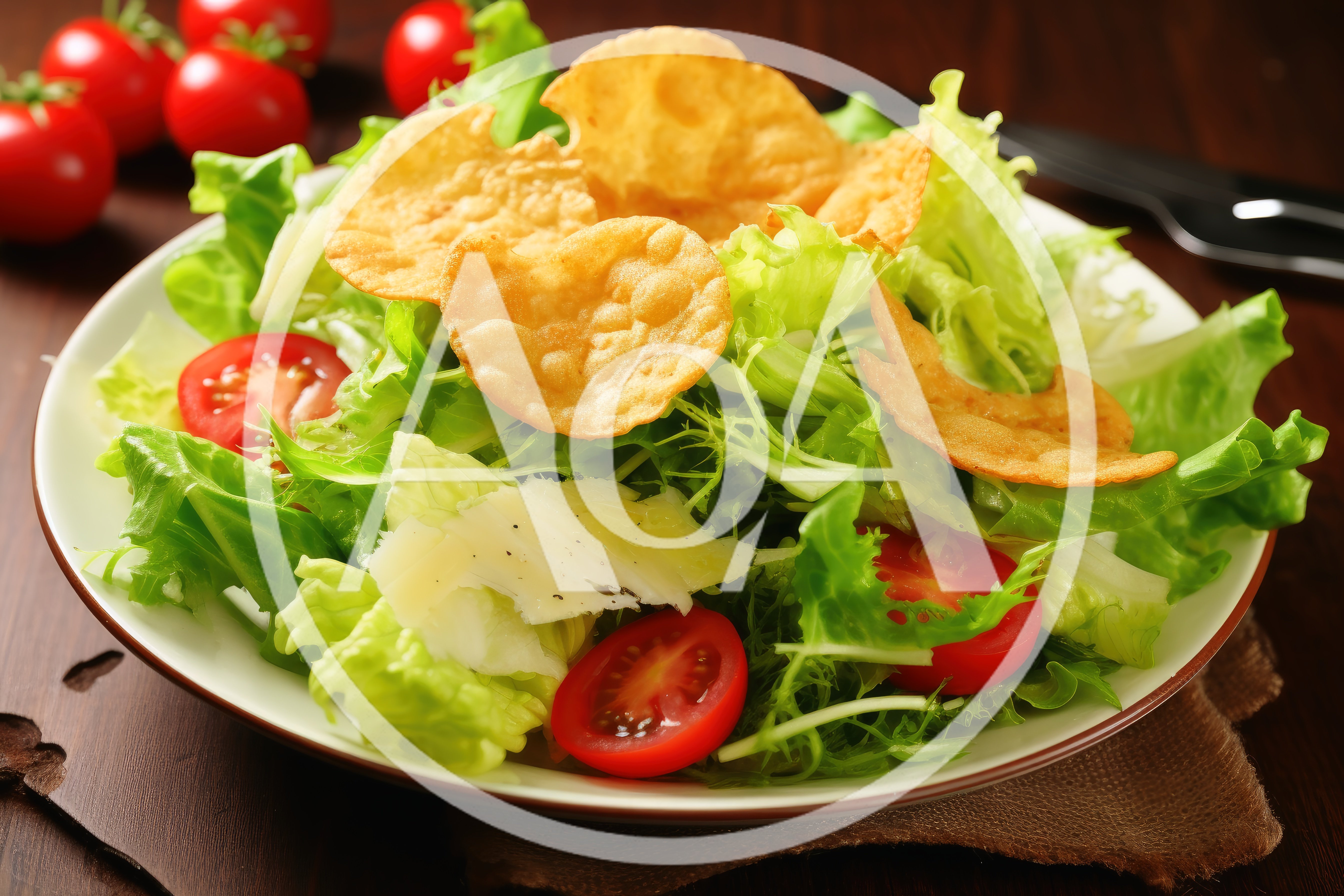 Fresh Green Salad With Crispy Tortilla Chips