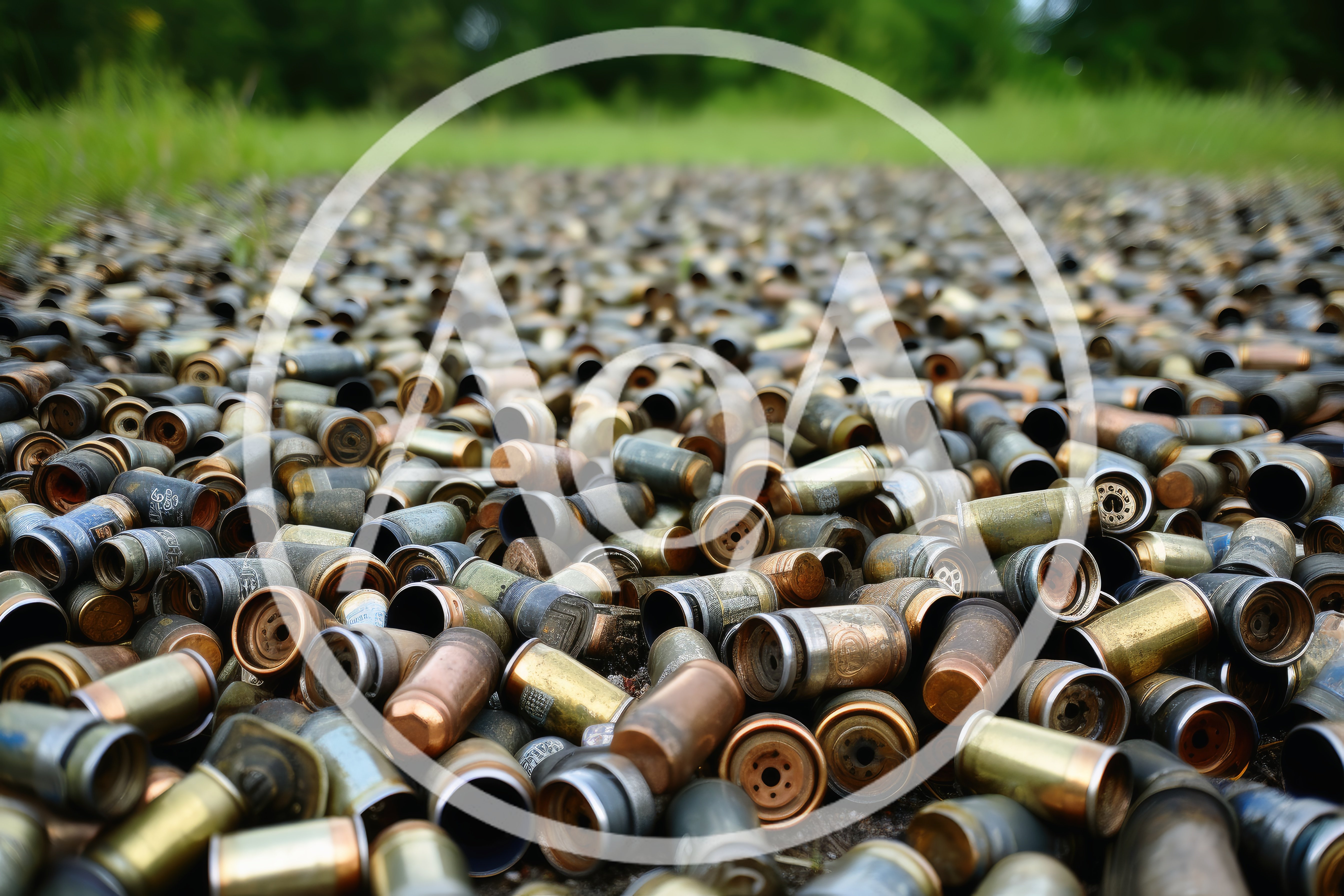 Large Pile Of Spent Military Shell Casings