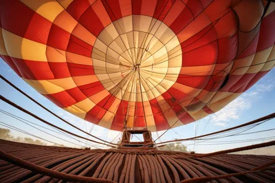 Inside View Of A Hot Air Balloon Canopy