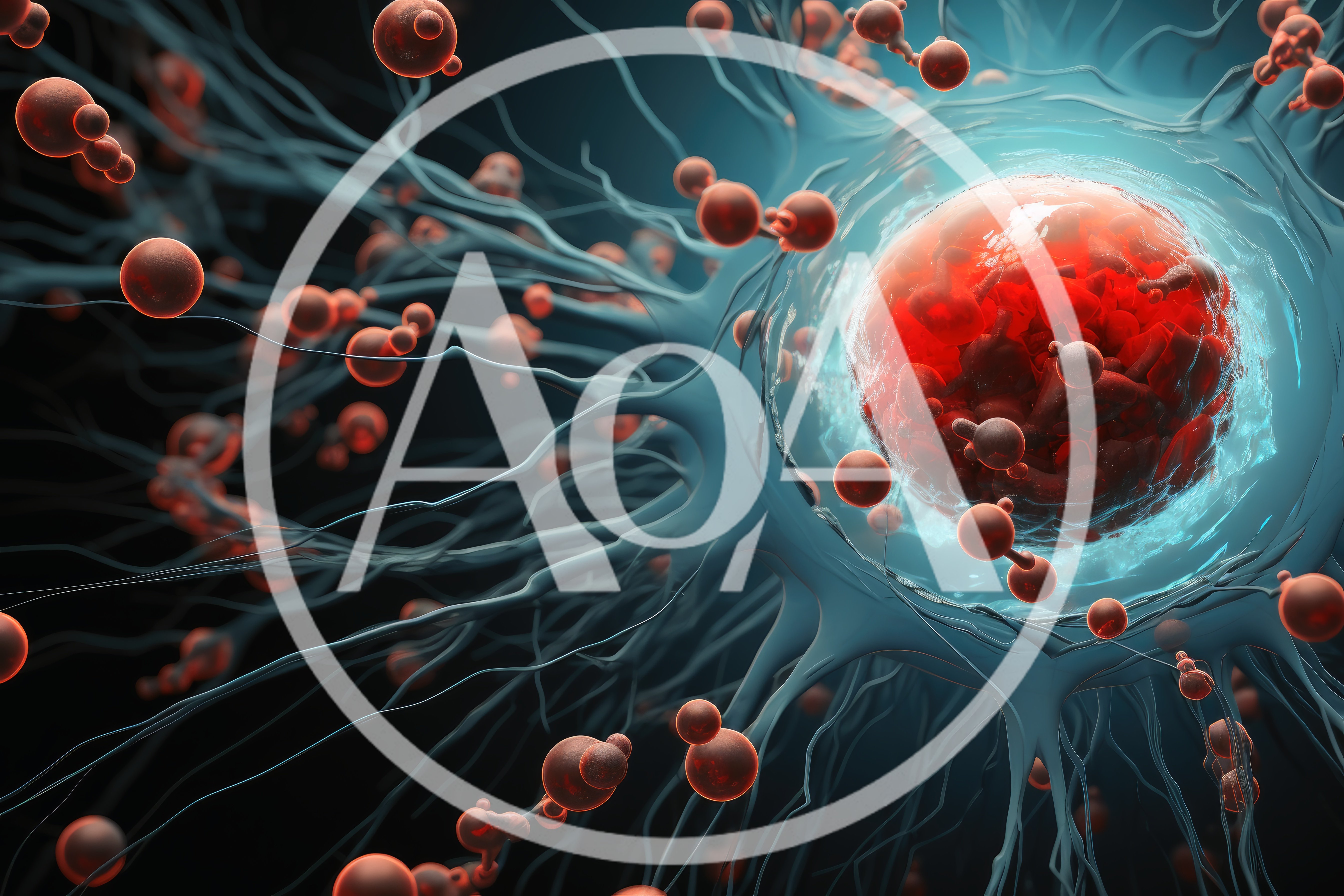 Microscopic View Of Biological Cell Interaction