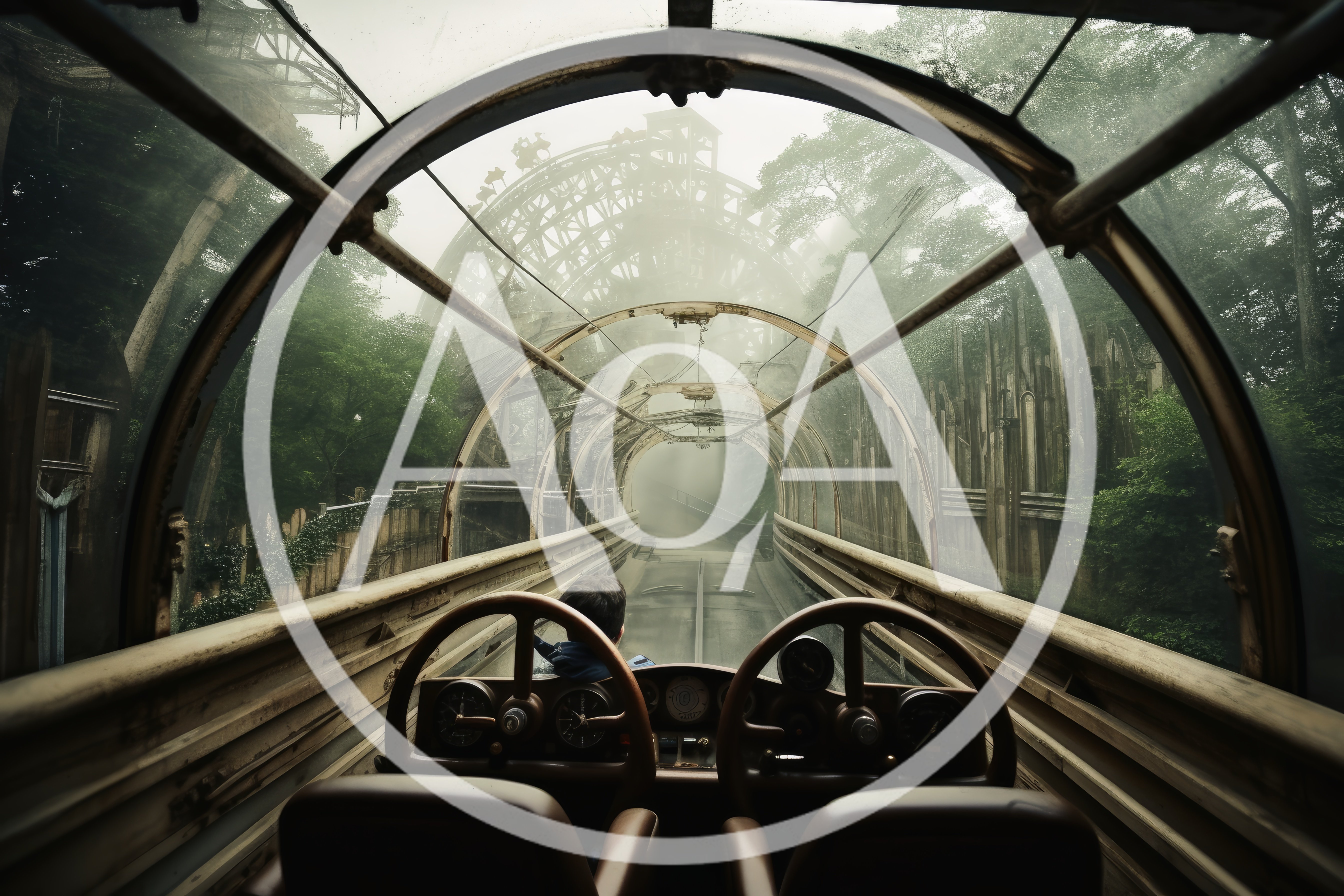 POV View From Inside A Futuristic Glass Tunnel Train