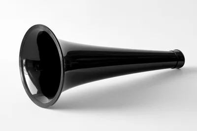 Black Plastic Megaphone Isolated On White Background