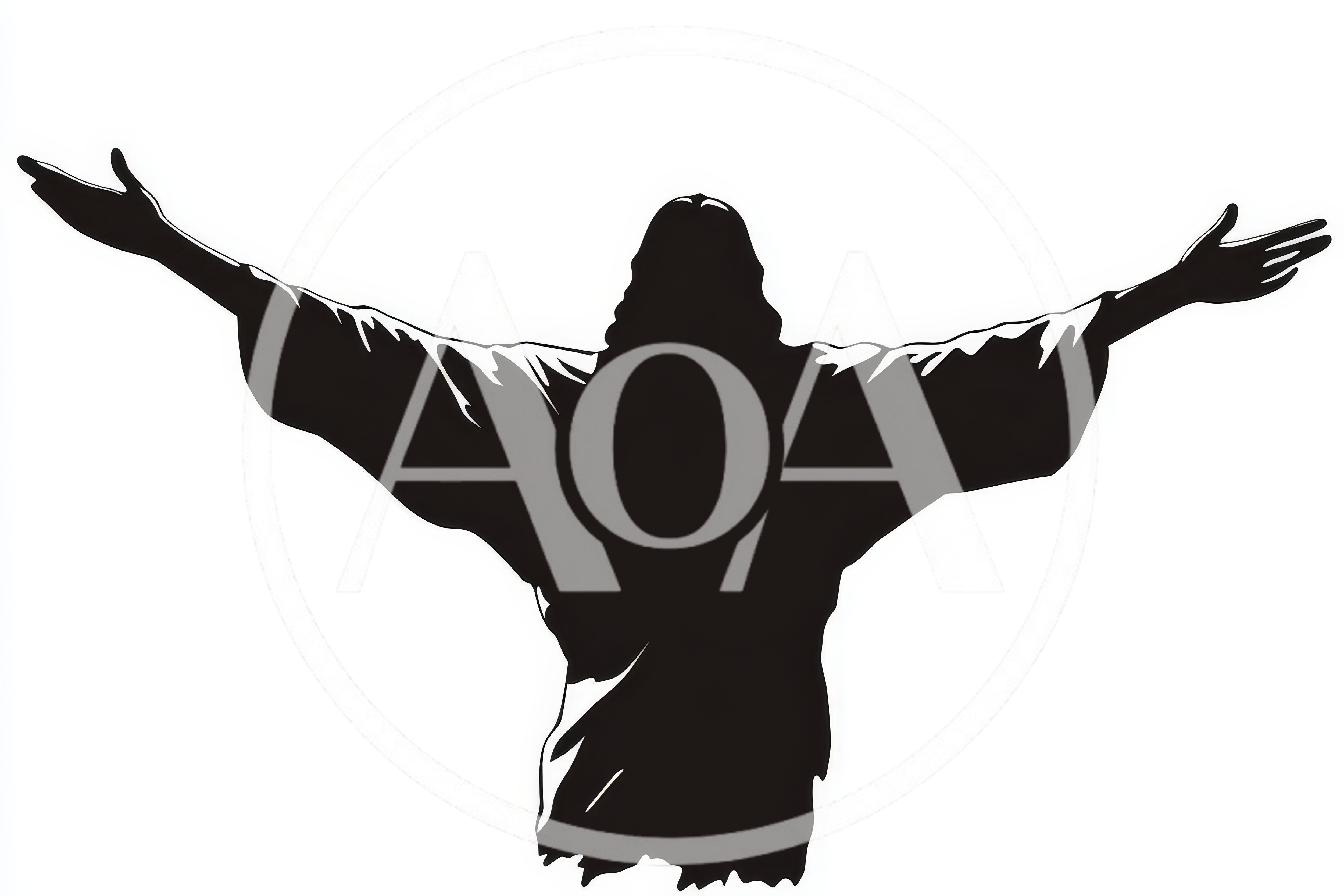 Silhouette Of Jesus Christ With Arms Outstretched