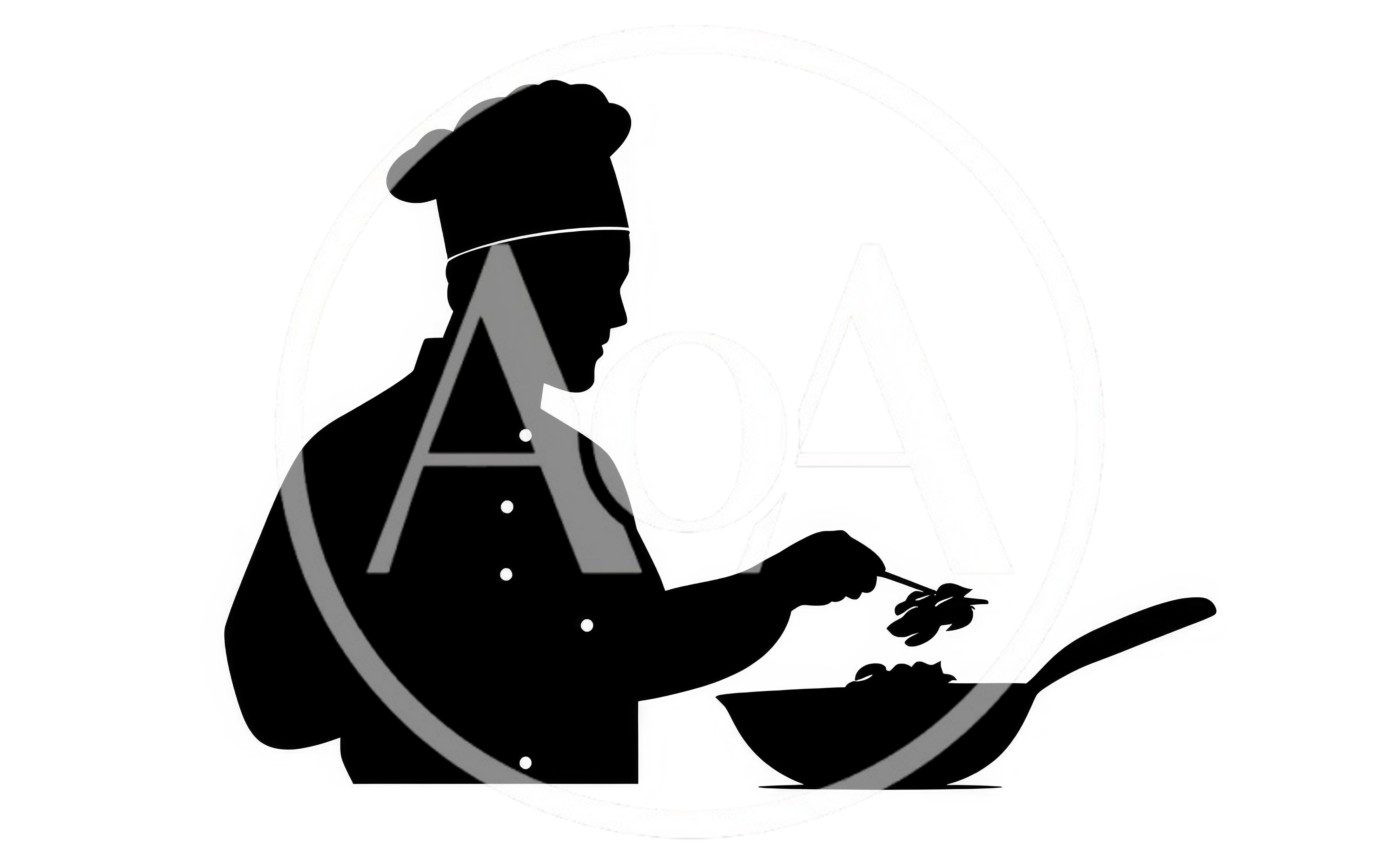 Silhouette Of A Professional Chef Cooking In A Pan