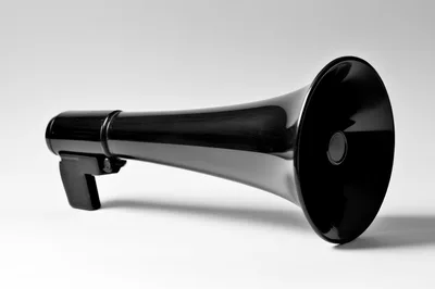 Black Megaphone Isolated On A White Background
