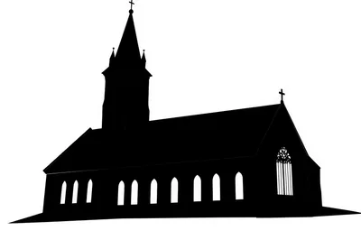 Black Silhouette Of A Traditional Church Building