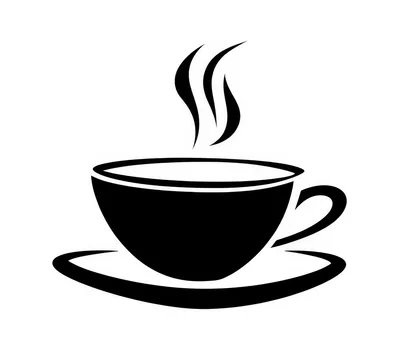Minimalist Black Coffee Cup Icon Illustration