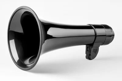Black Megaphone Isolated On White Background