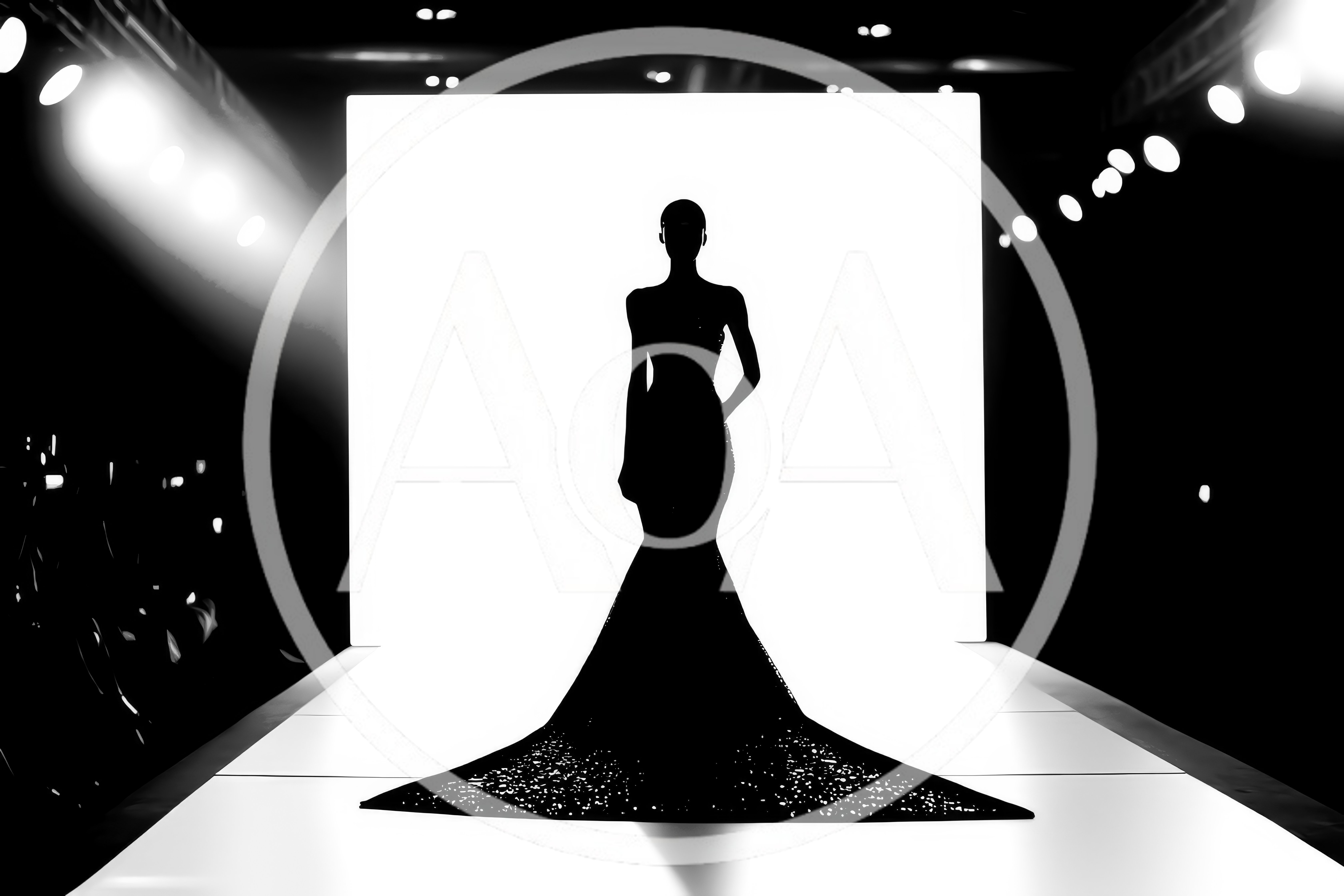 Silhouette Of A Fashion Model On A Runway