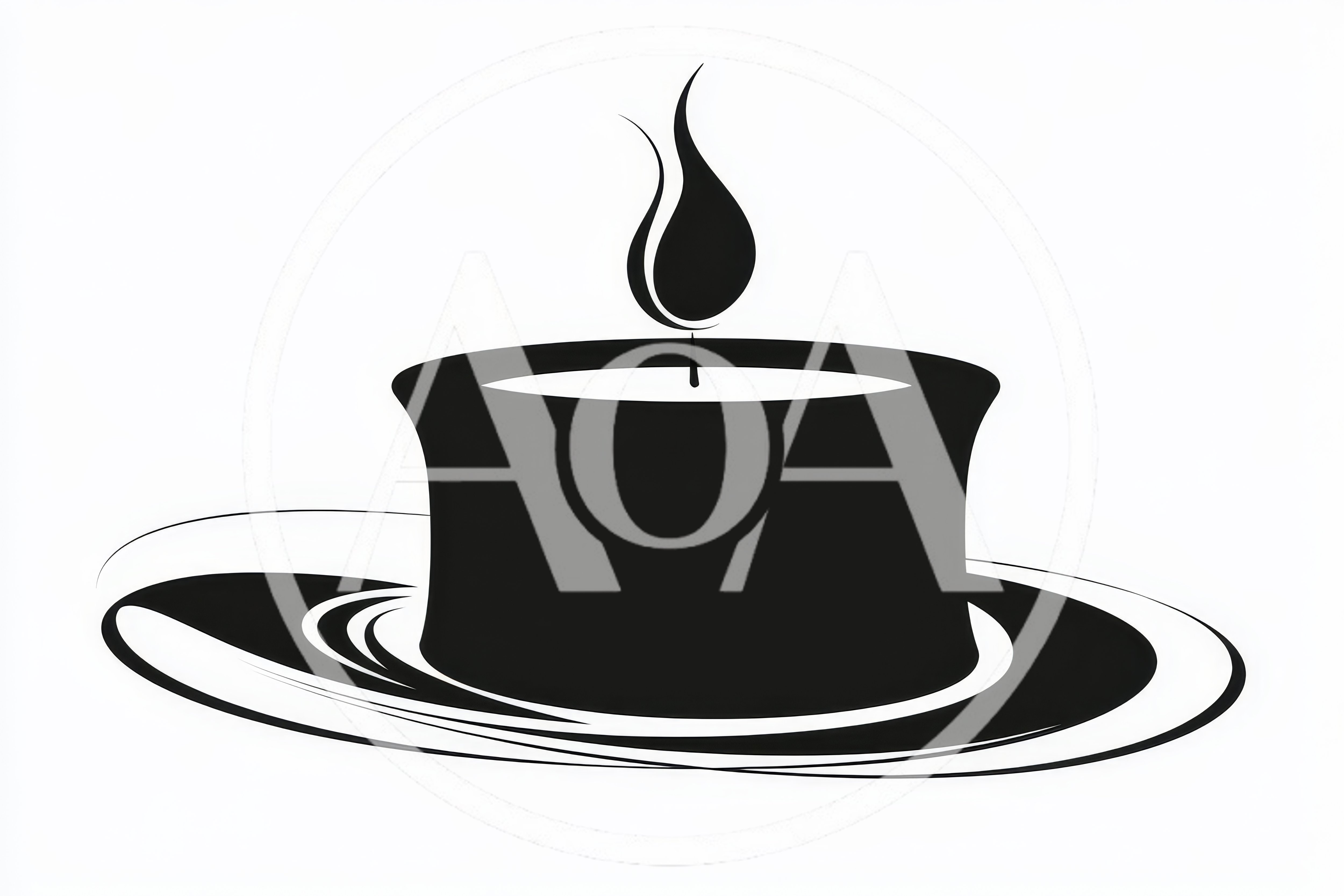 Minimalist Black Candle Icon With Stylized Flame