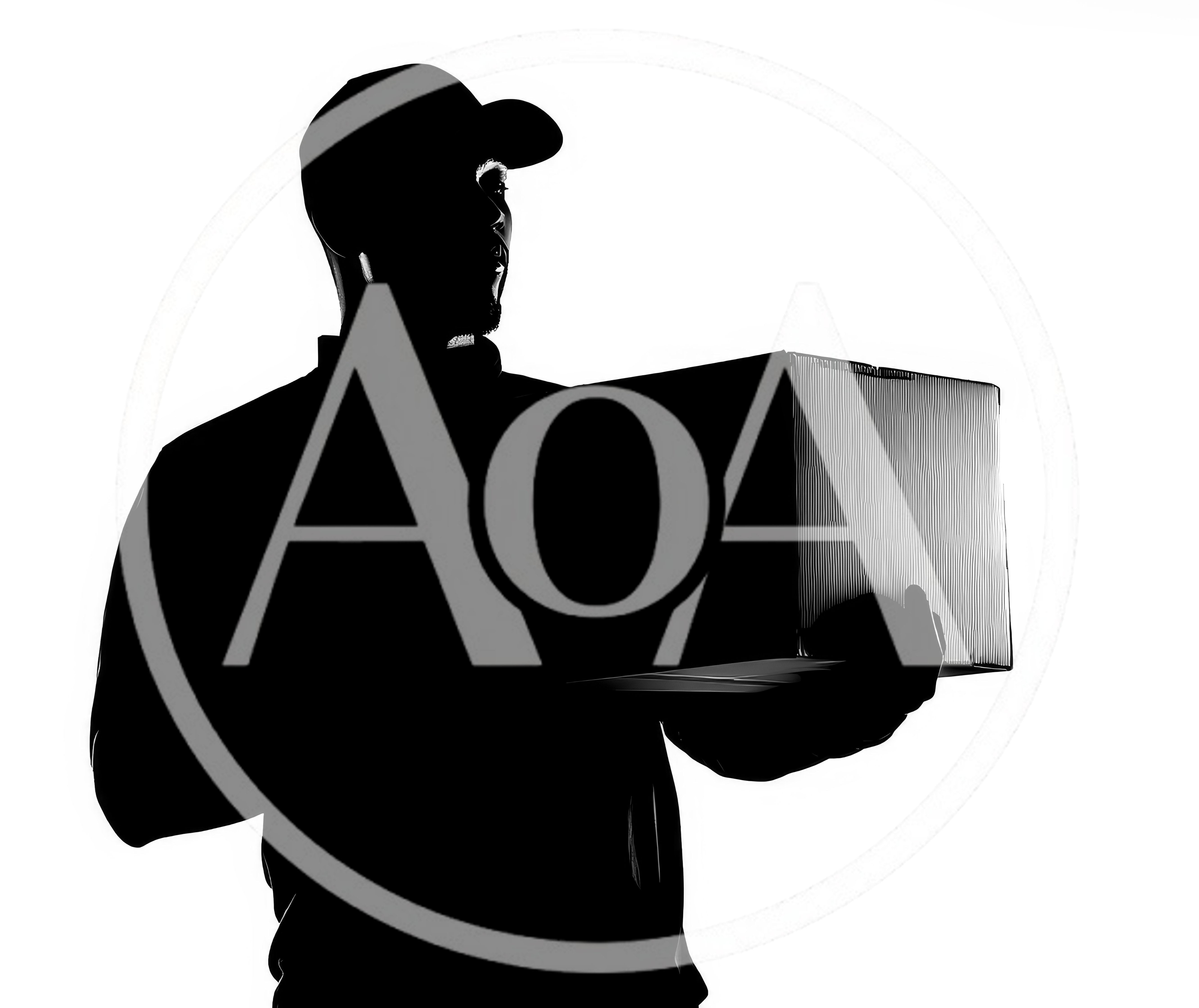 Silhouette Of A Delivery Person Holding A Package