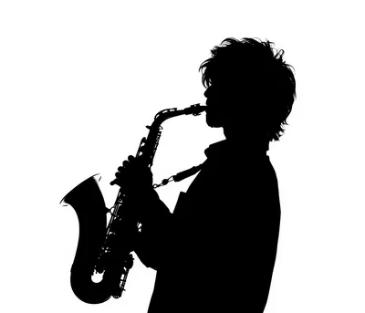 Silhouette Of A Musician Playing The Saxophone