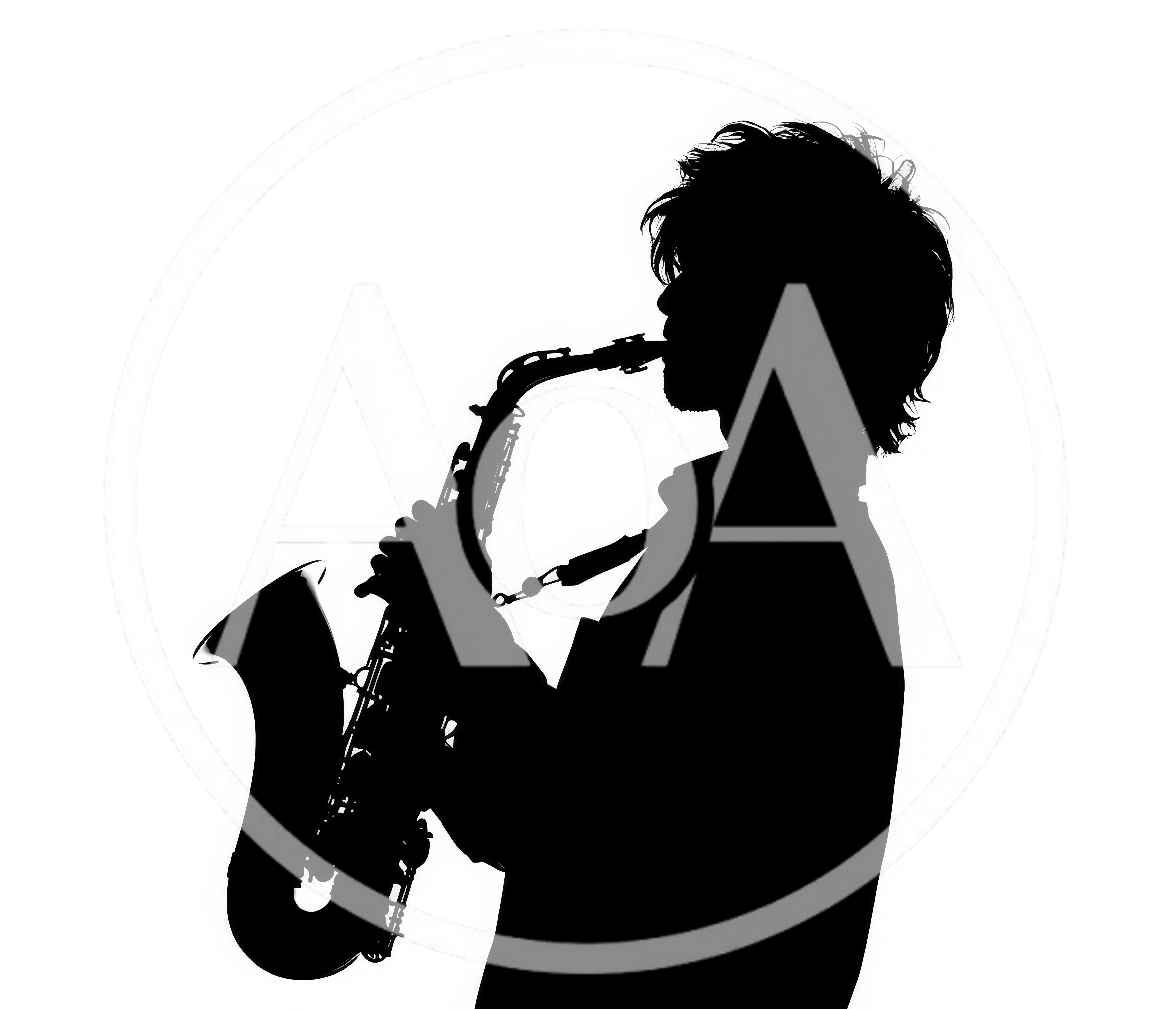 Silhouette Of A Musician Playing The Saxophone