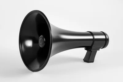 Black Megaphone Isolated On White Background