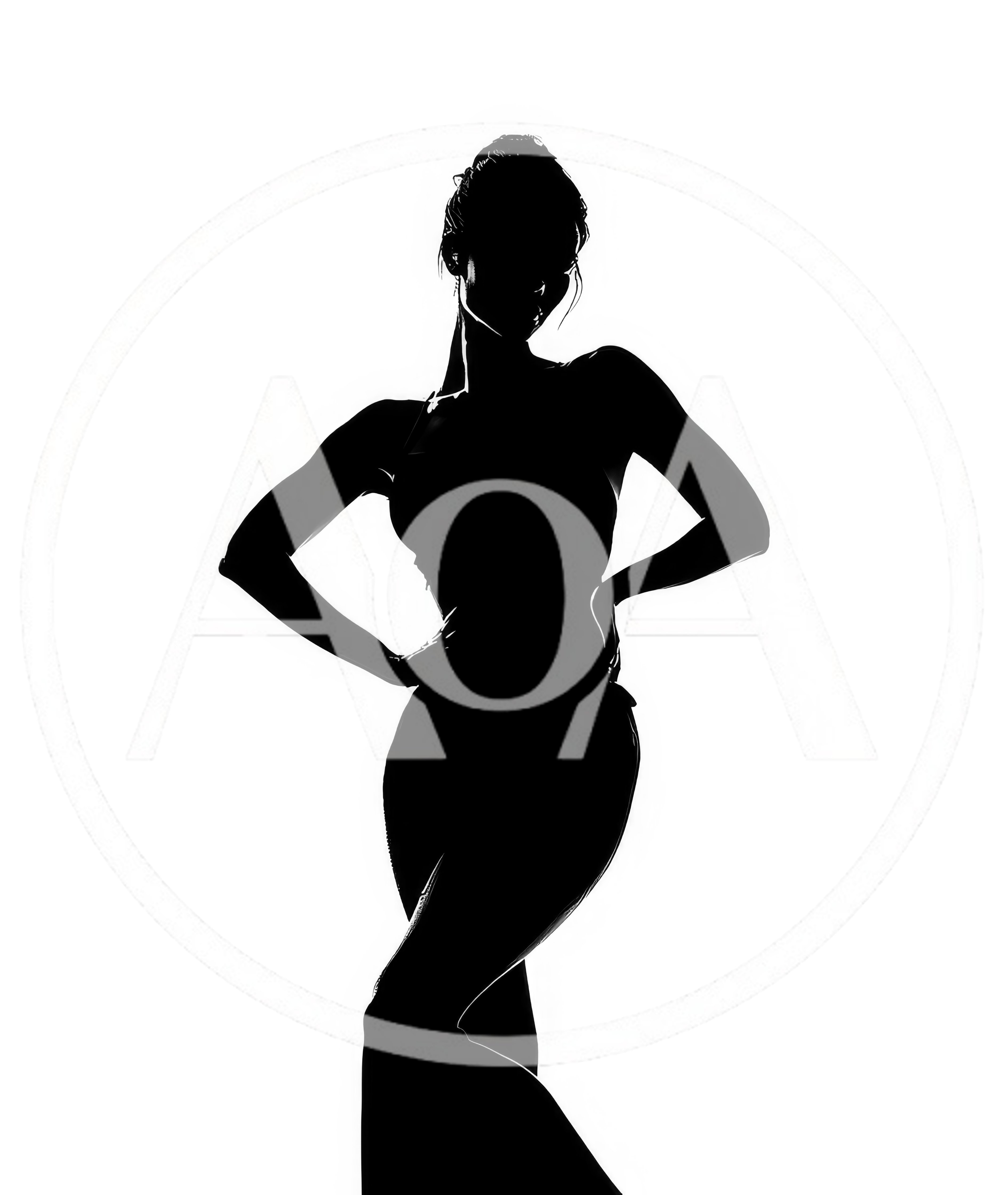 Silhouette Of A Woman Posing With Hands On Hips