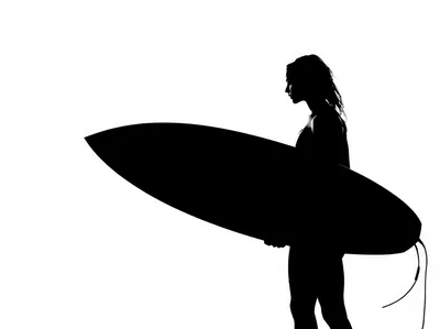 Silhouette Of A Surfer Holding A Surfboard