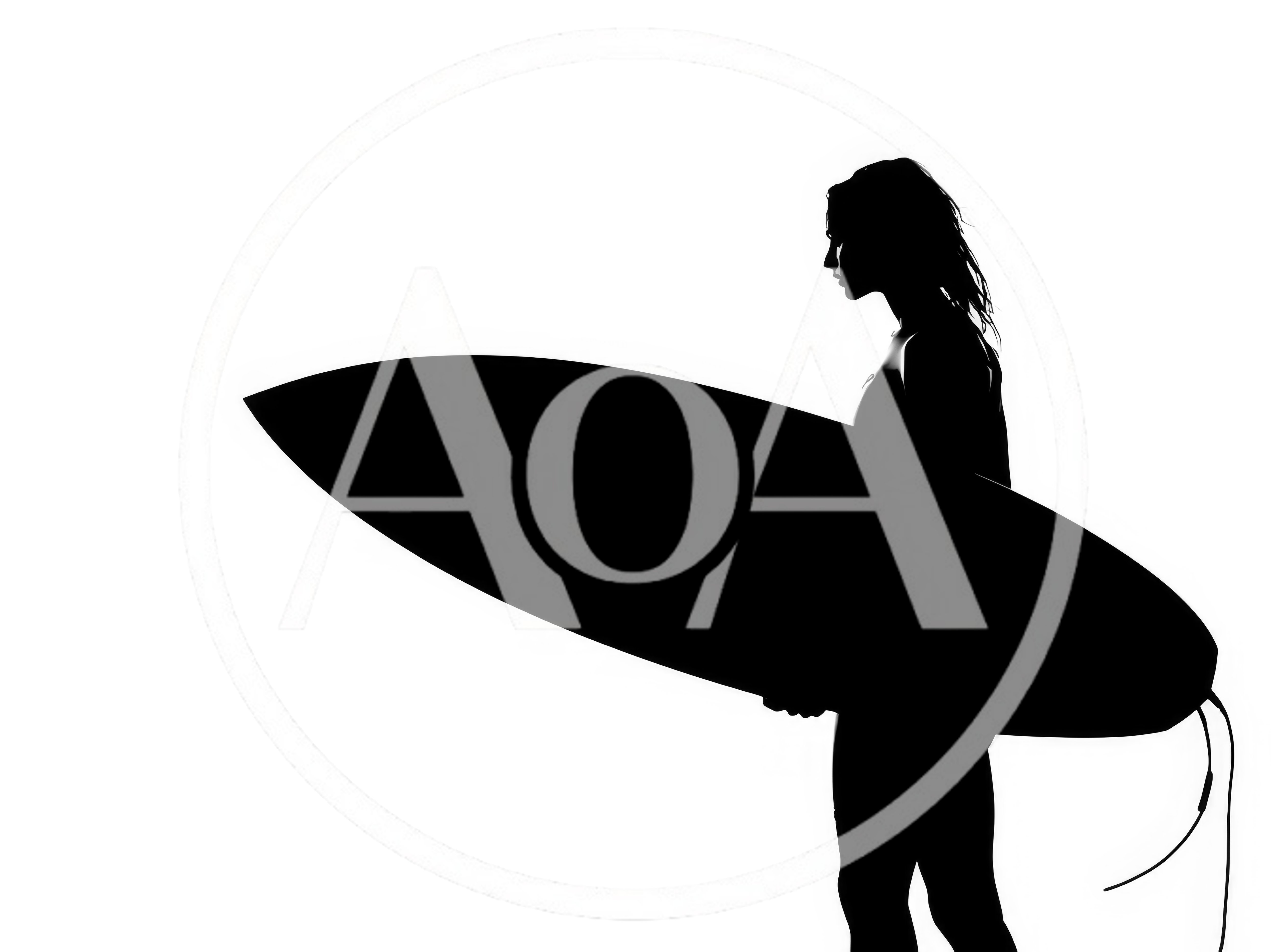Silhouette Of A Surfer Holding A Surfboard