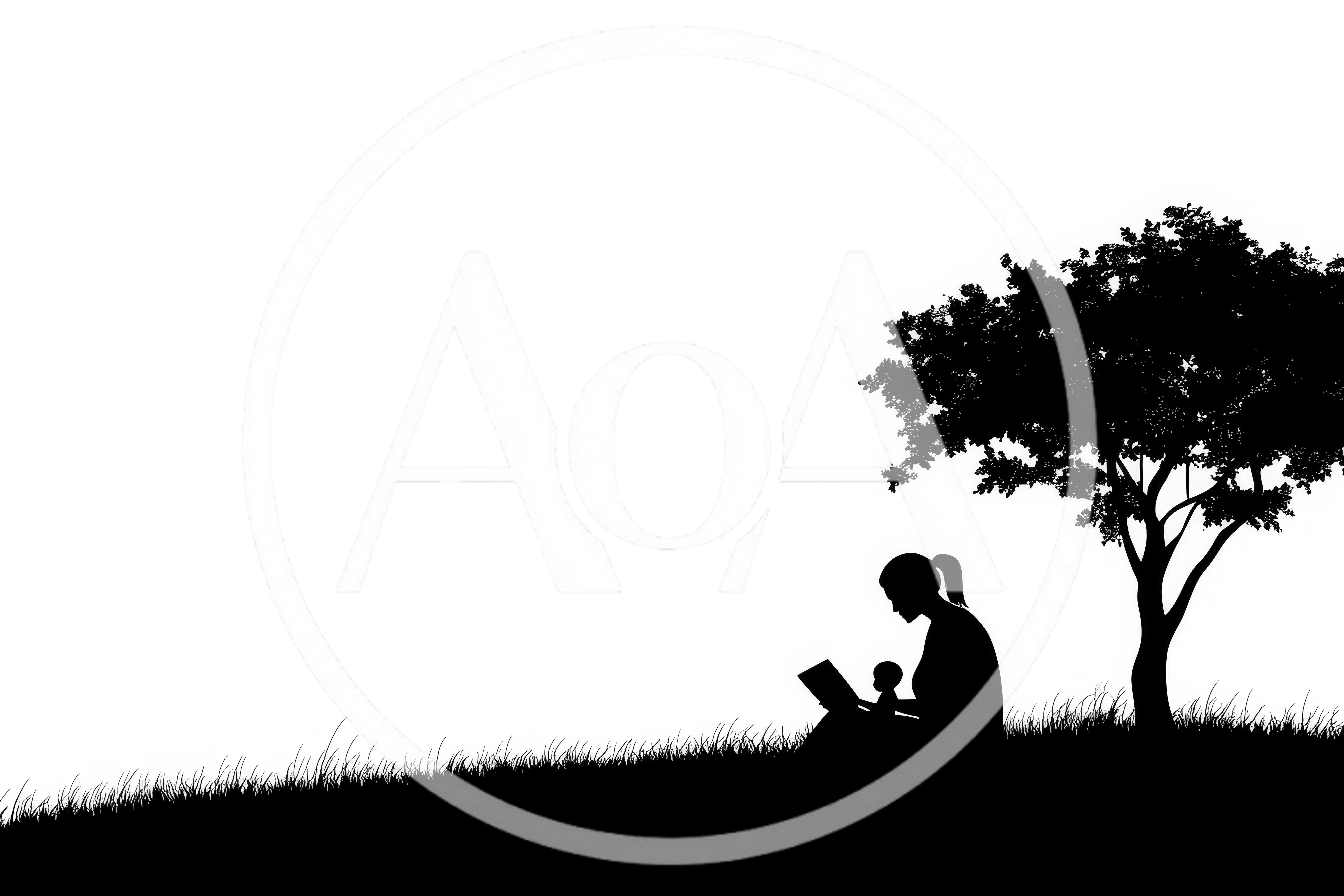 Silhouette of a Mother Reading to Her Child