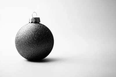 Single Glittery Christmas Ornament On White Background