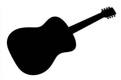 Black Silhouette Of An Acoustic Guitar