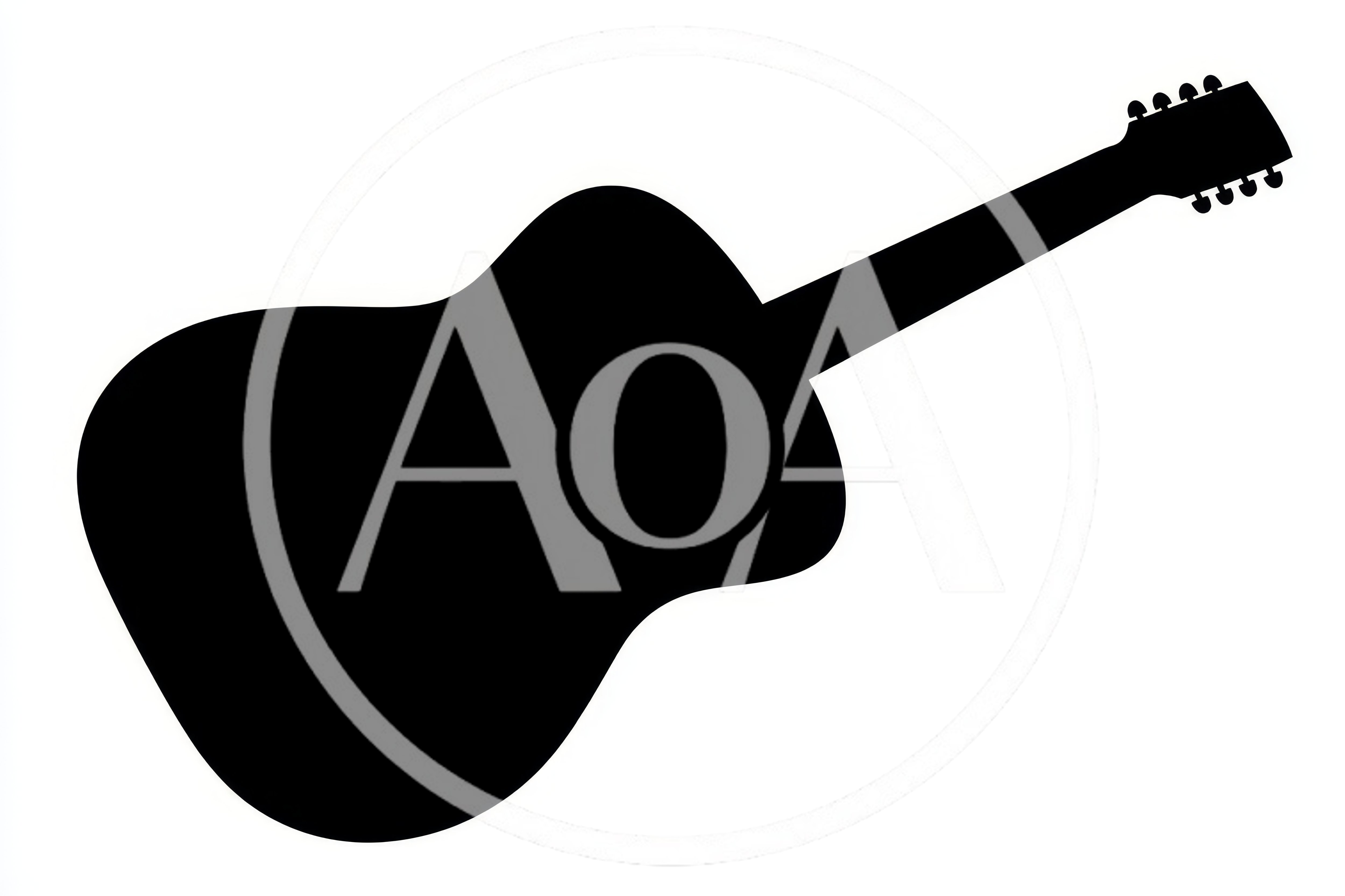 Black Silhouette Of An Acoustic Guitar