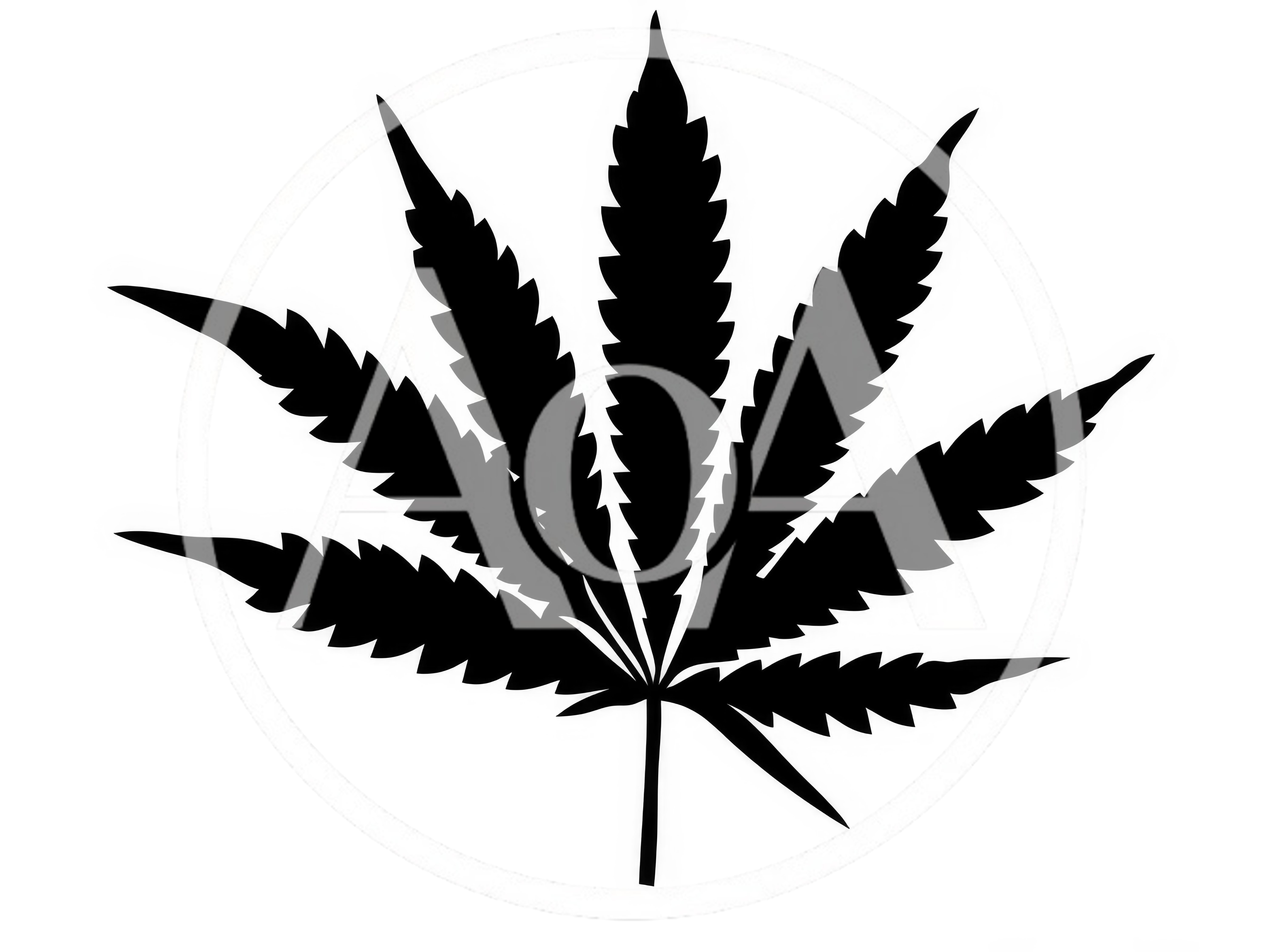 Black Silhouette Of A Cannabis Leaf