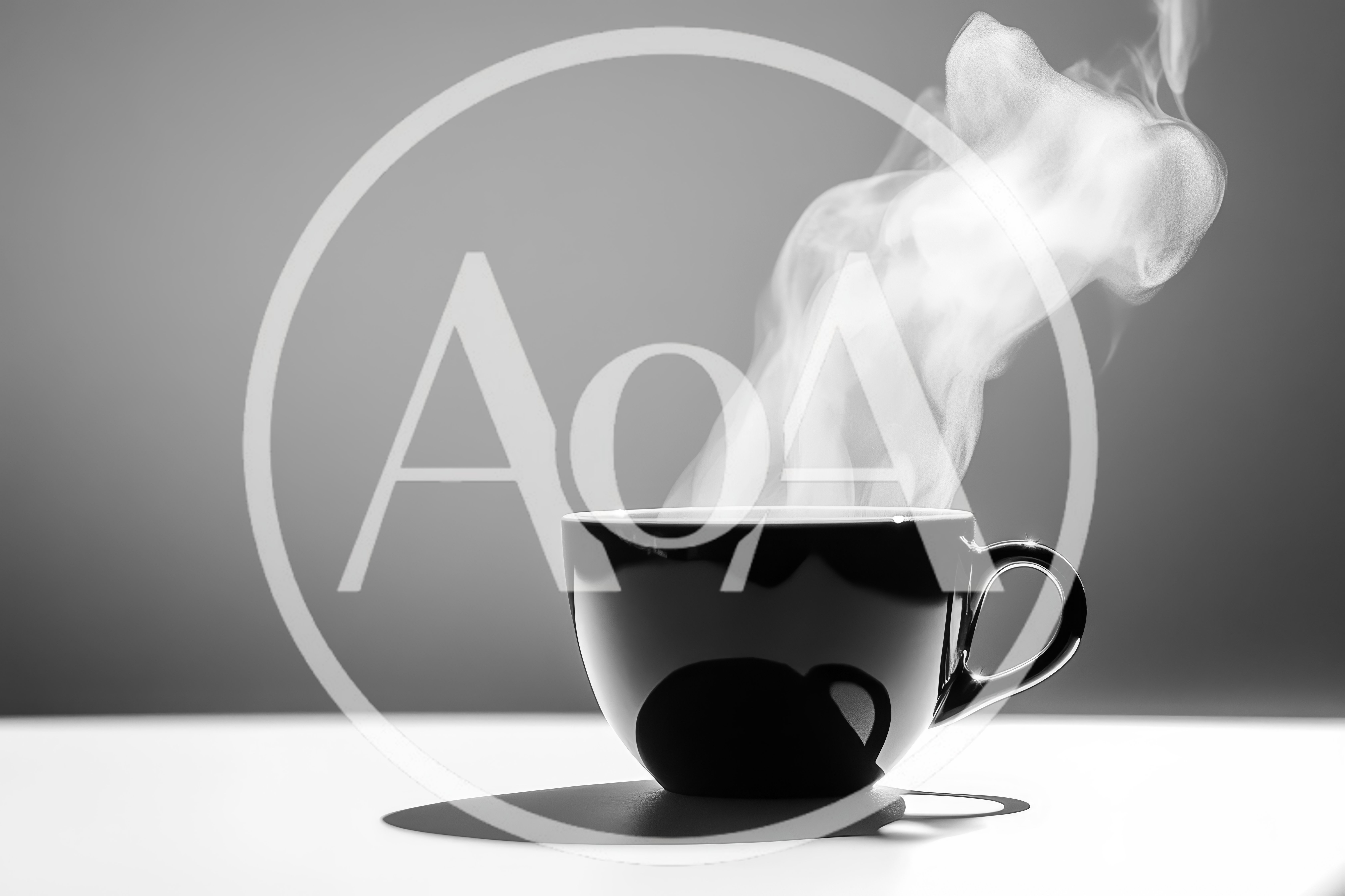 Steaming Black Coffee Cup On A White Surface