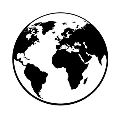 Minimalist Black And White Globe Icon