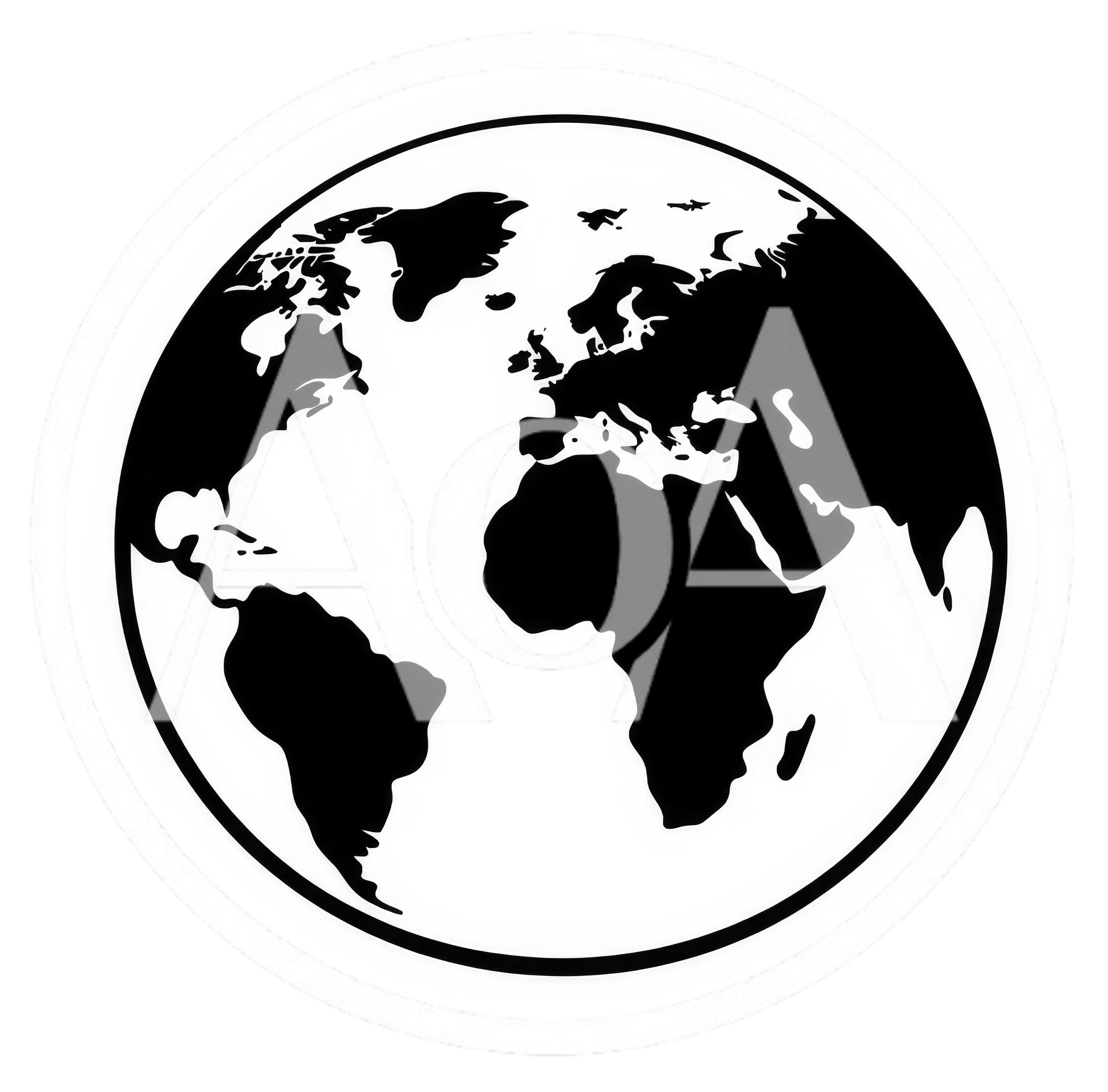 Minimalist Black And White Globe Icon