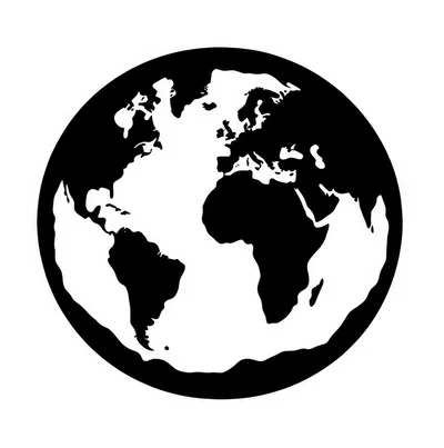 Black And White Globe Icon Illustration