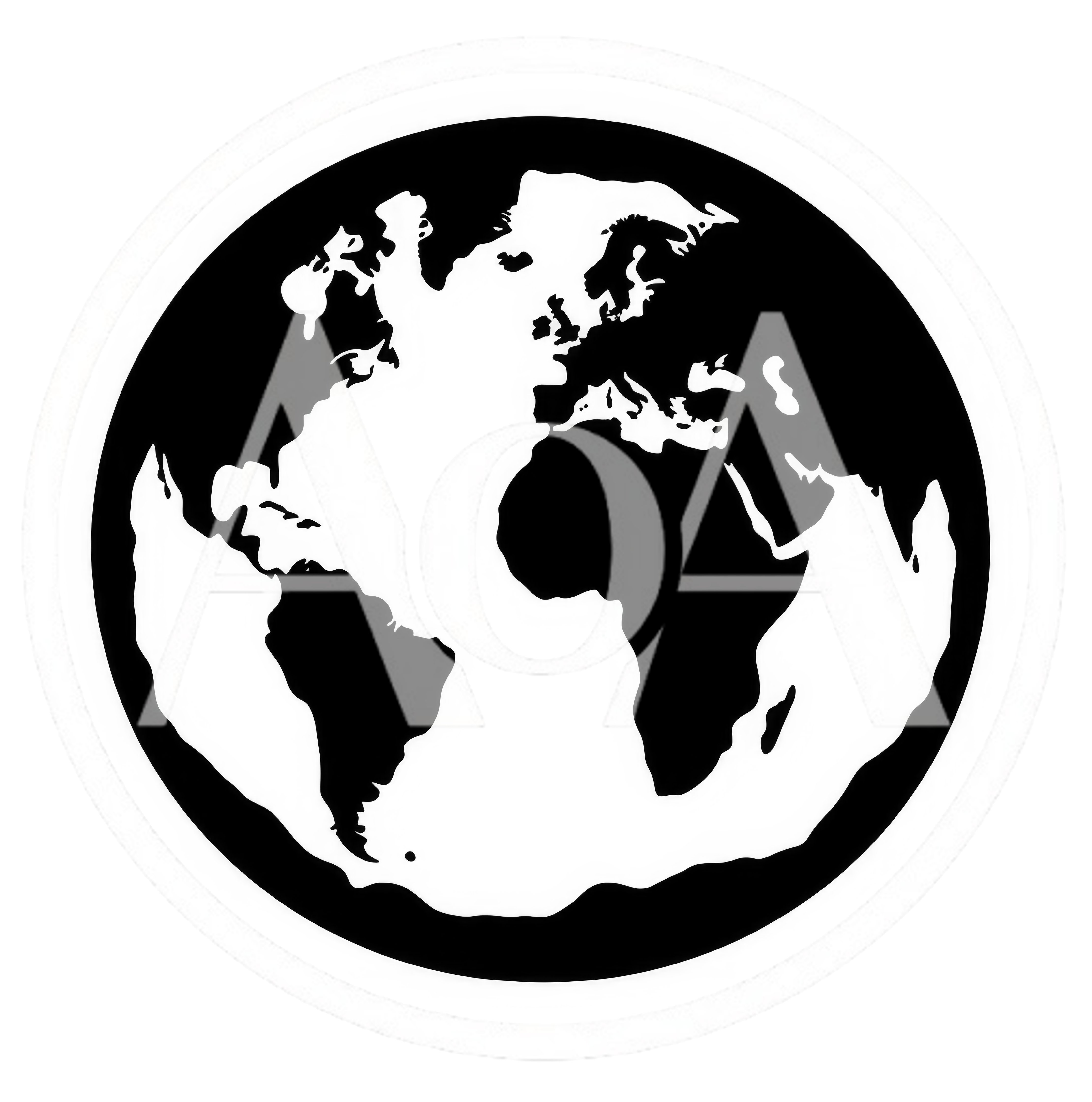 Black And White Globe Icon Illustration