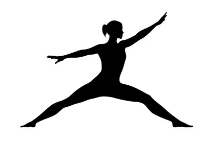 Silhouette Of A Woman Practicing Yoga Warrior Pose