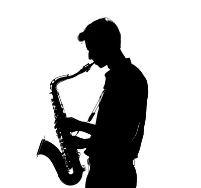 Silhouette Of A Man Playing The Saxophone