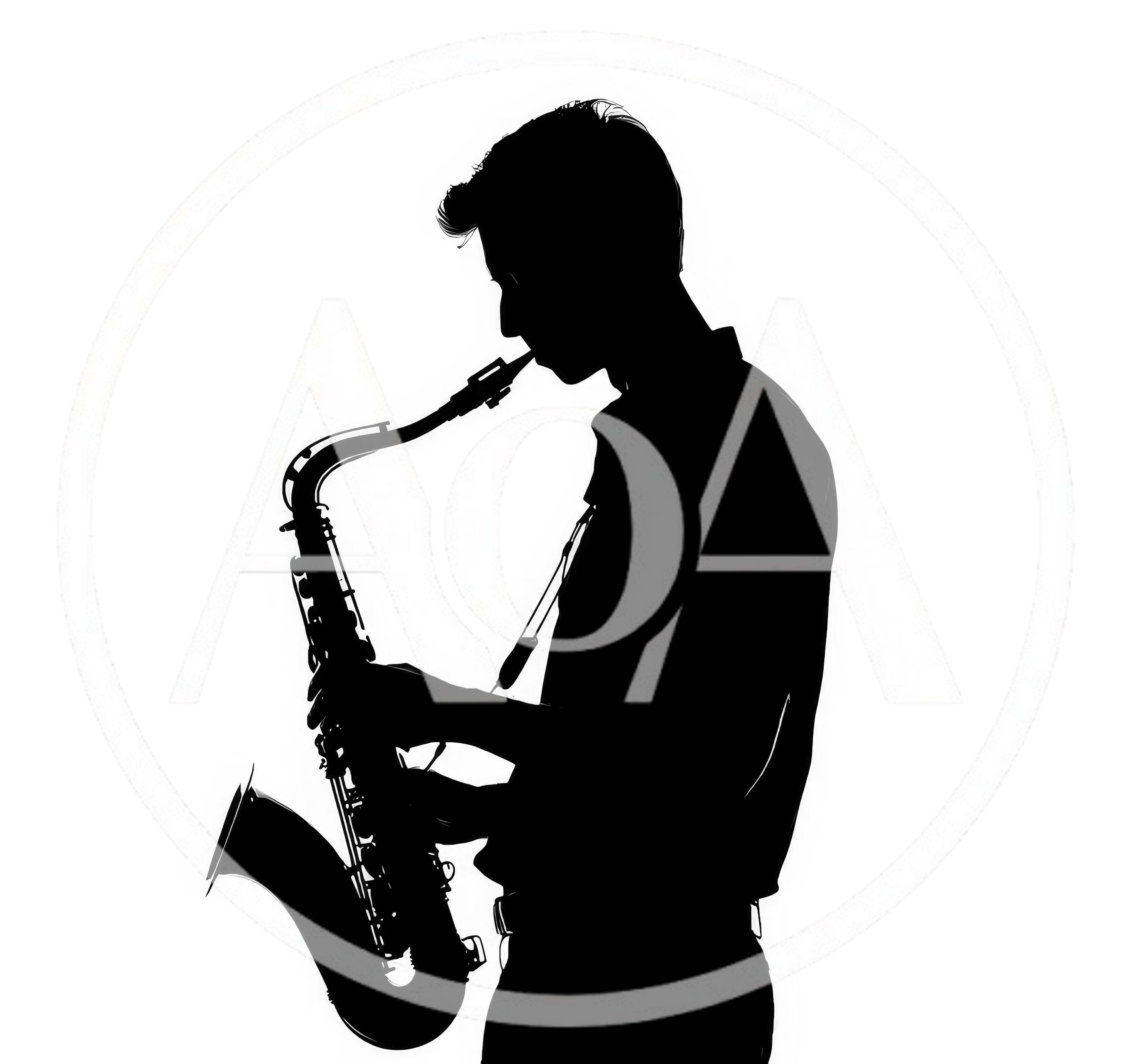 Silhouette Of A Man Playing The Saxophone
