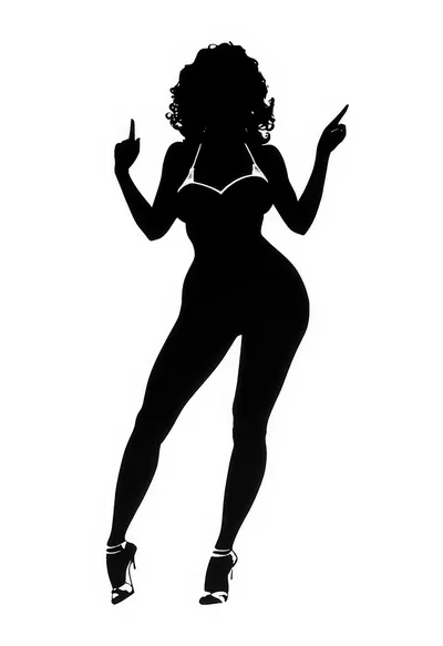 Silhouette Of A Woman Dancing In High Heels