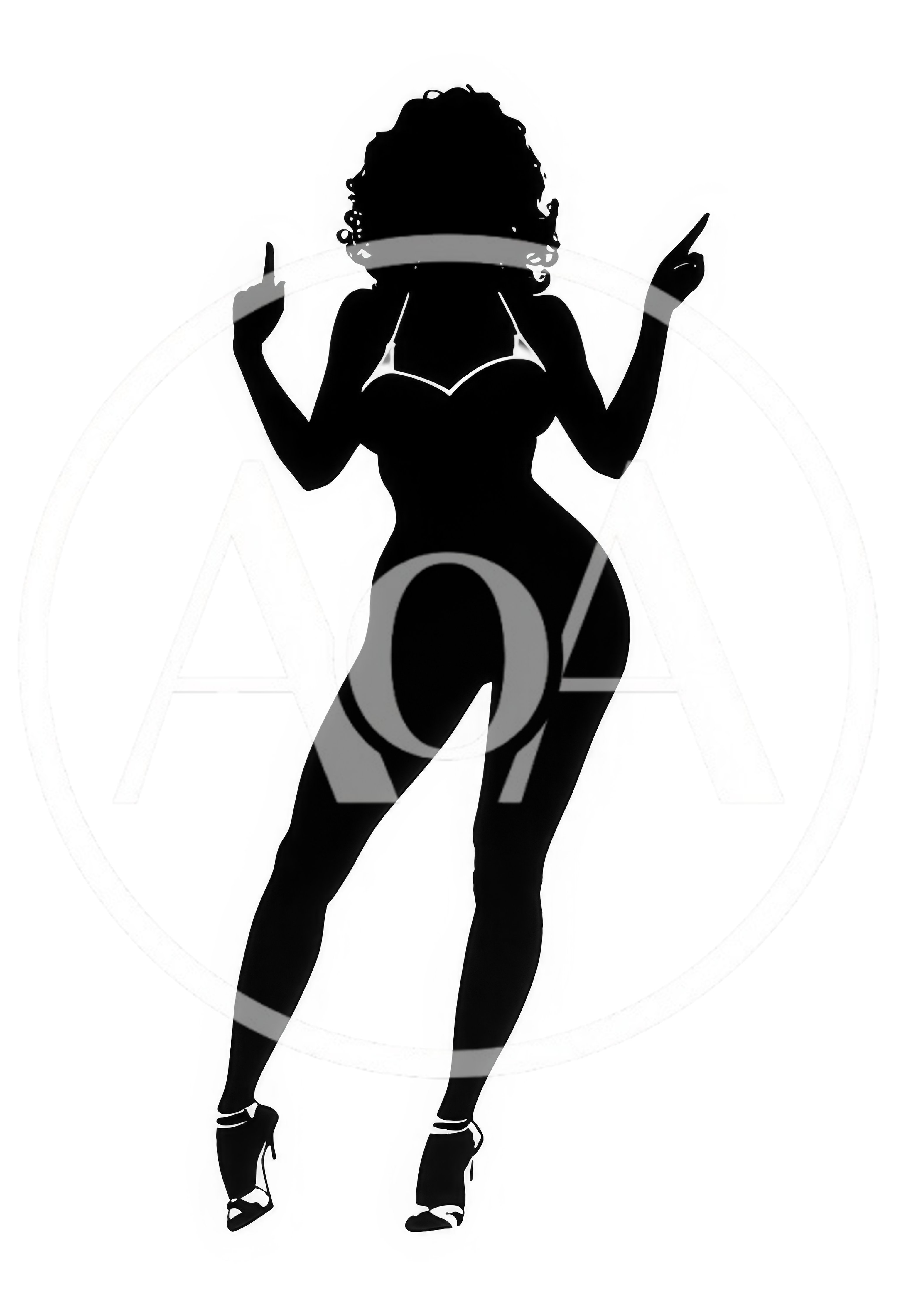 Silhouette Of A Woman Dancing In High Heels