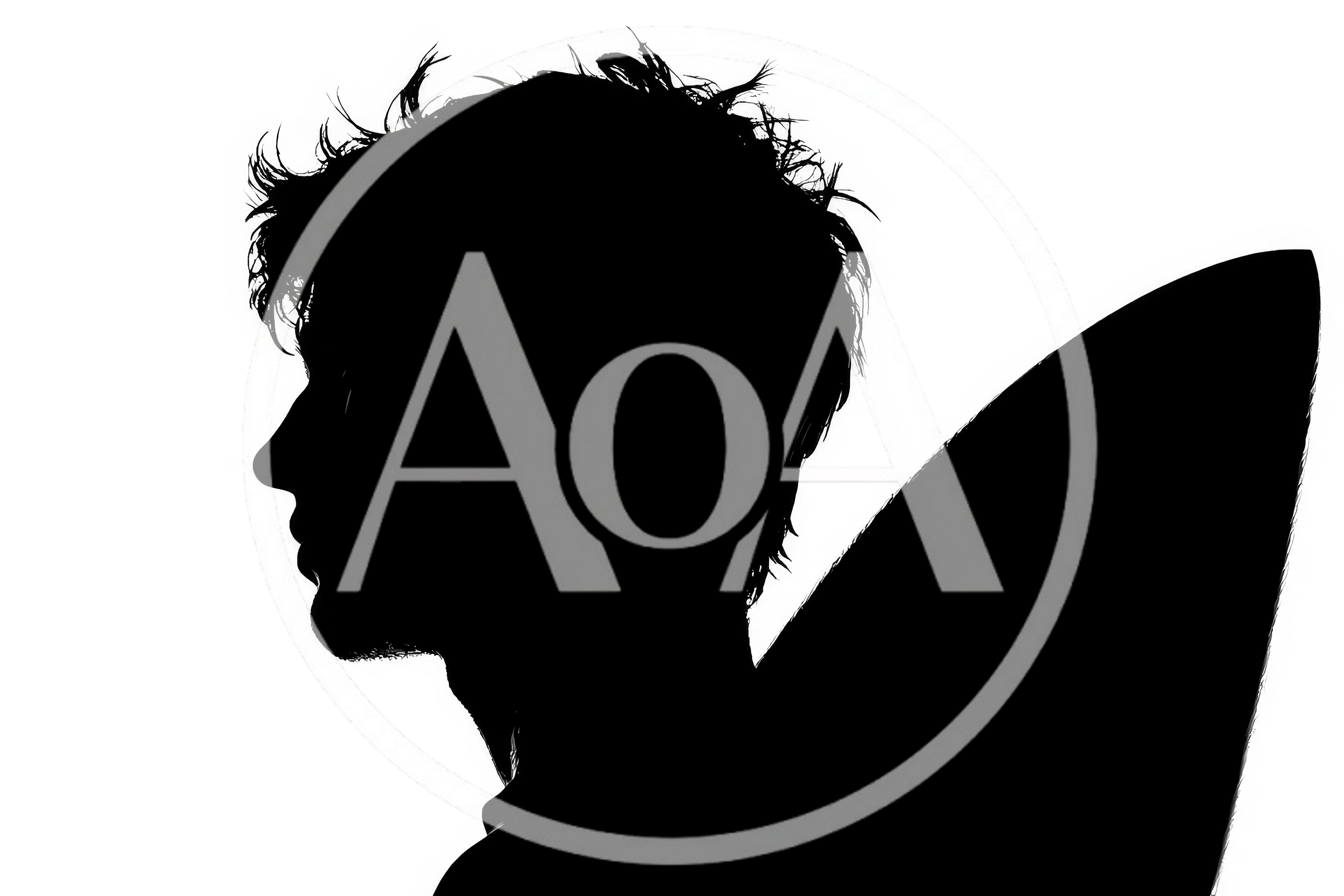 Silhouette Profile Of A Young Man With Wings
