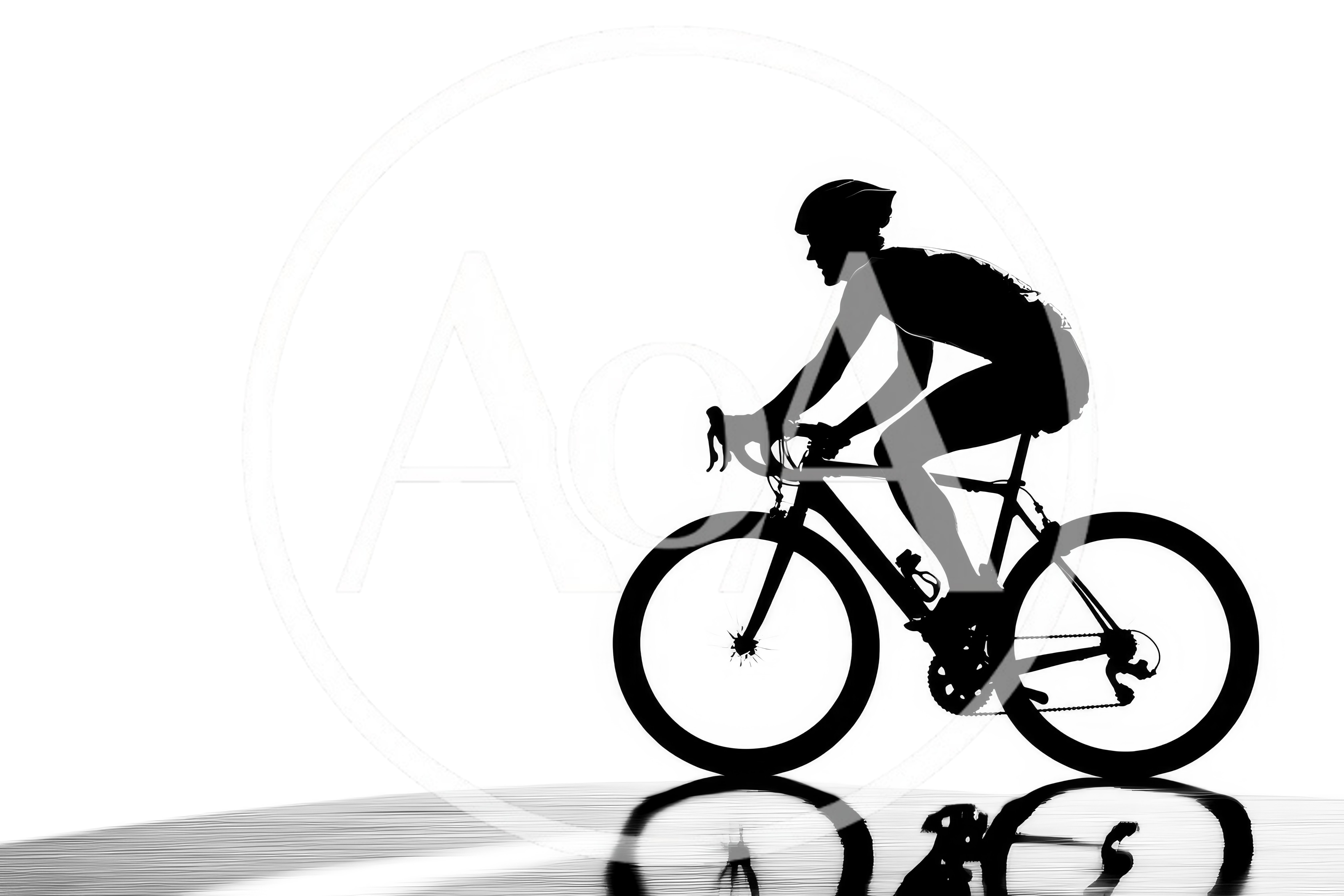 Silhouette Of A Cyclist Riding A Road Bike