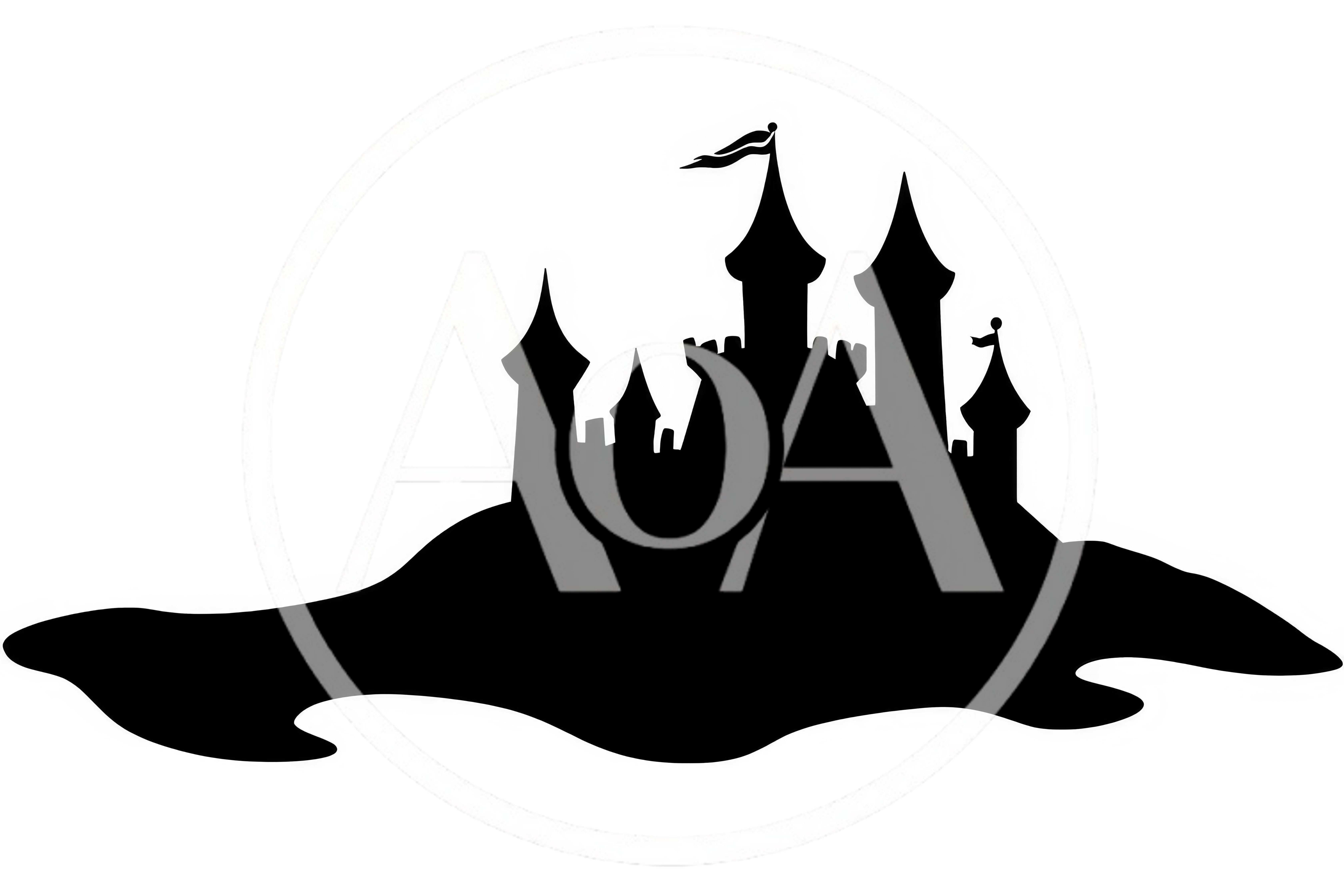 Black Silhouette Of A Fairytale Castle On A Hill