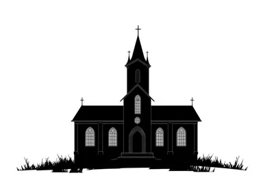 Black Silhouette Of A Traditional Church Building