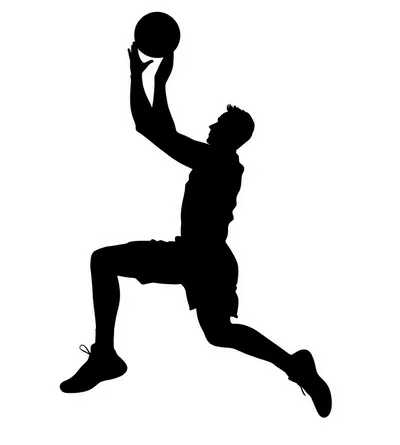 Silhouette Of A Basketball Player Shooting A Ball