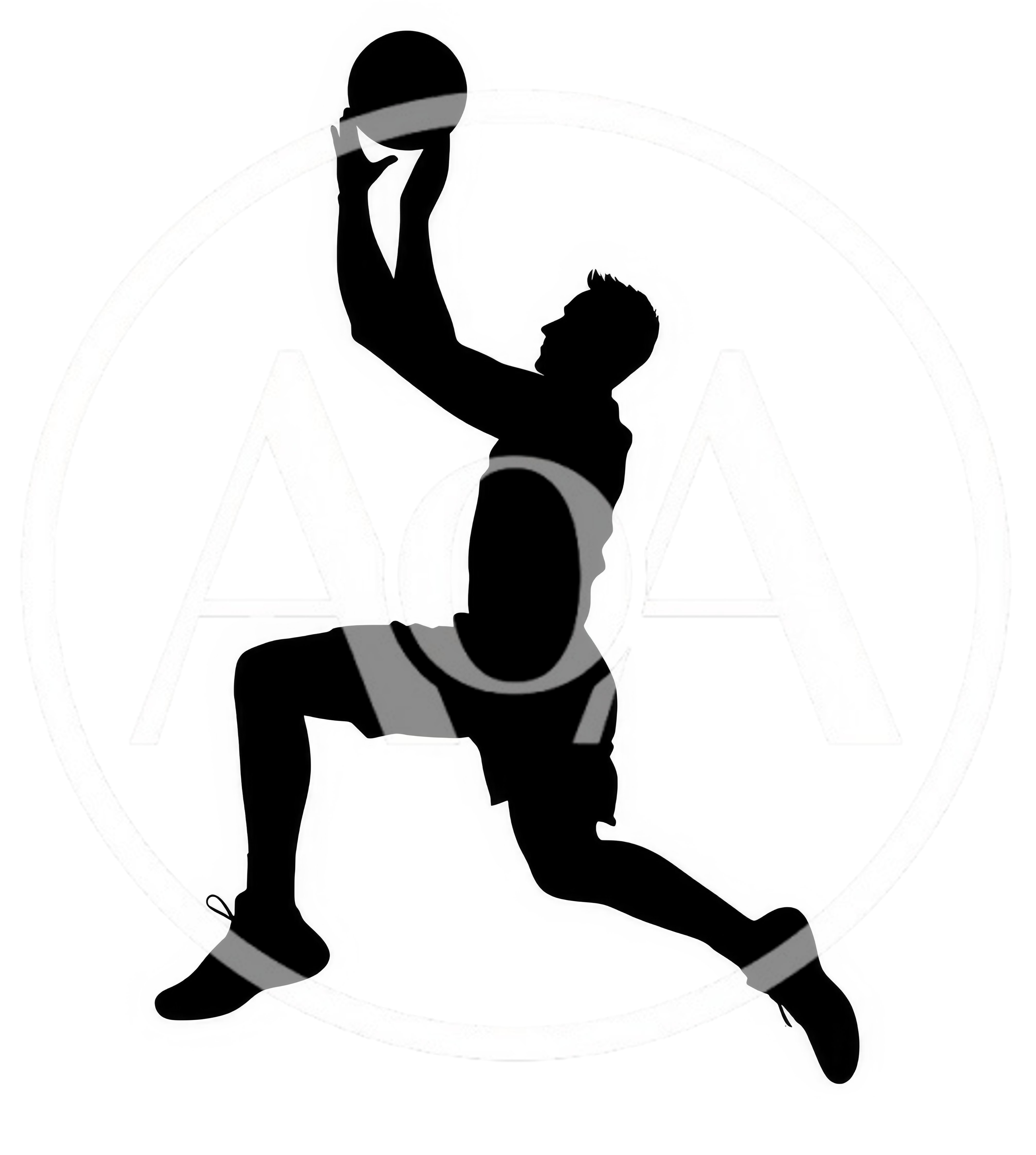 Silhouette Of A Basketball Player Shooting A Ball