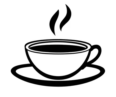 Black And White Coffee Cup Icon