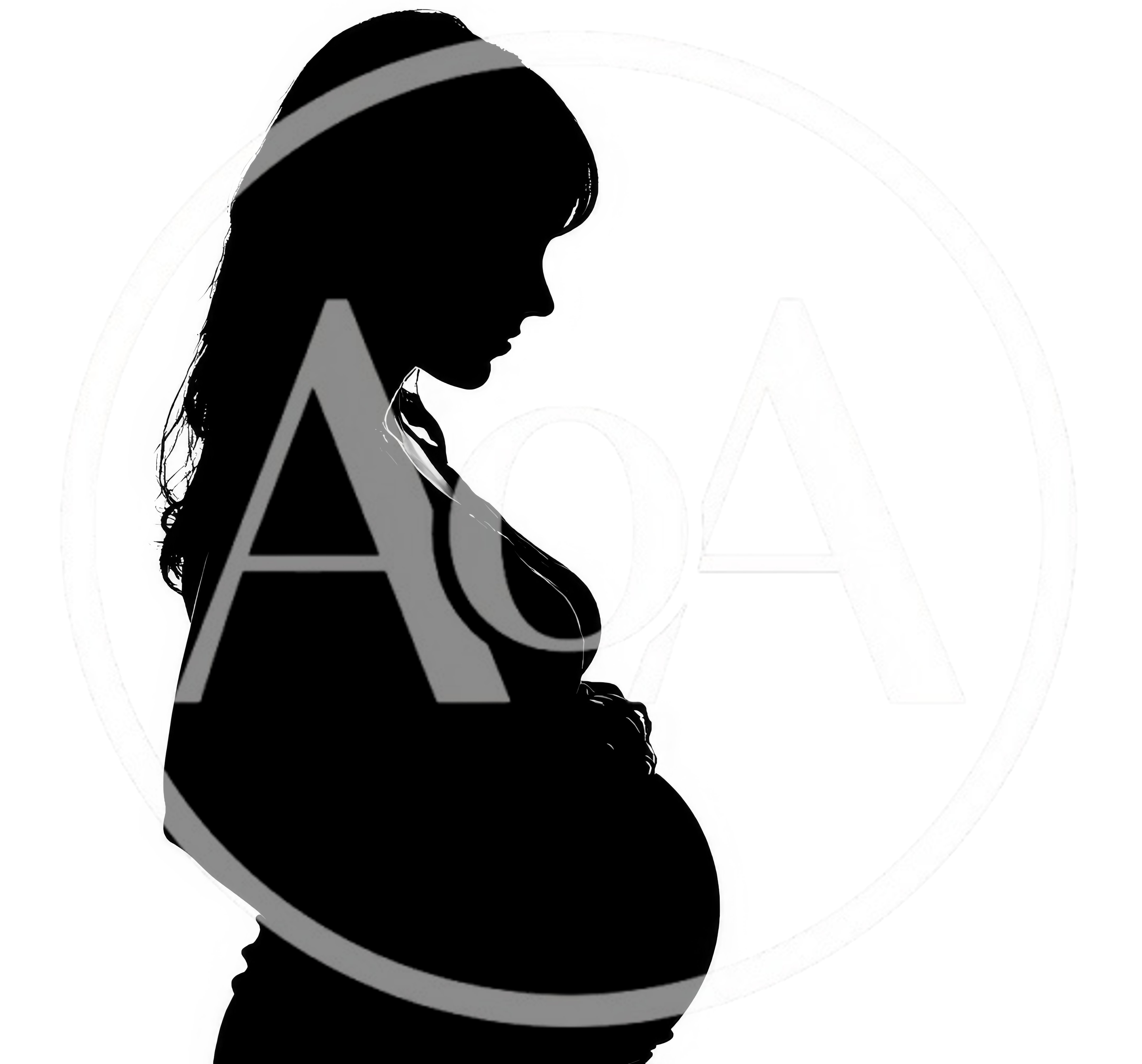 Silhouette Of A Pregnant Woman In Profile