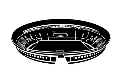 Minimalist Black And White Stadium Illustration