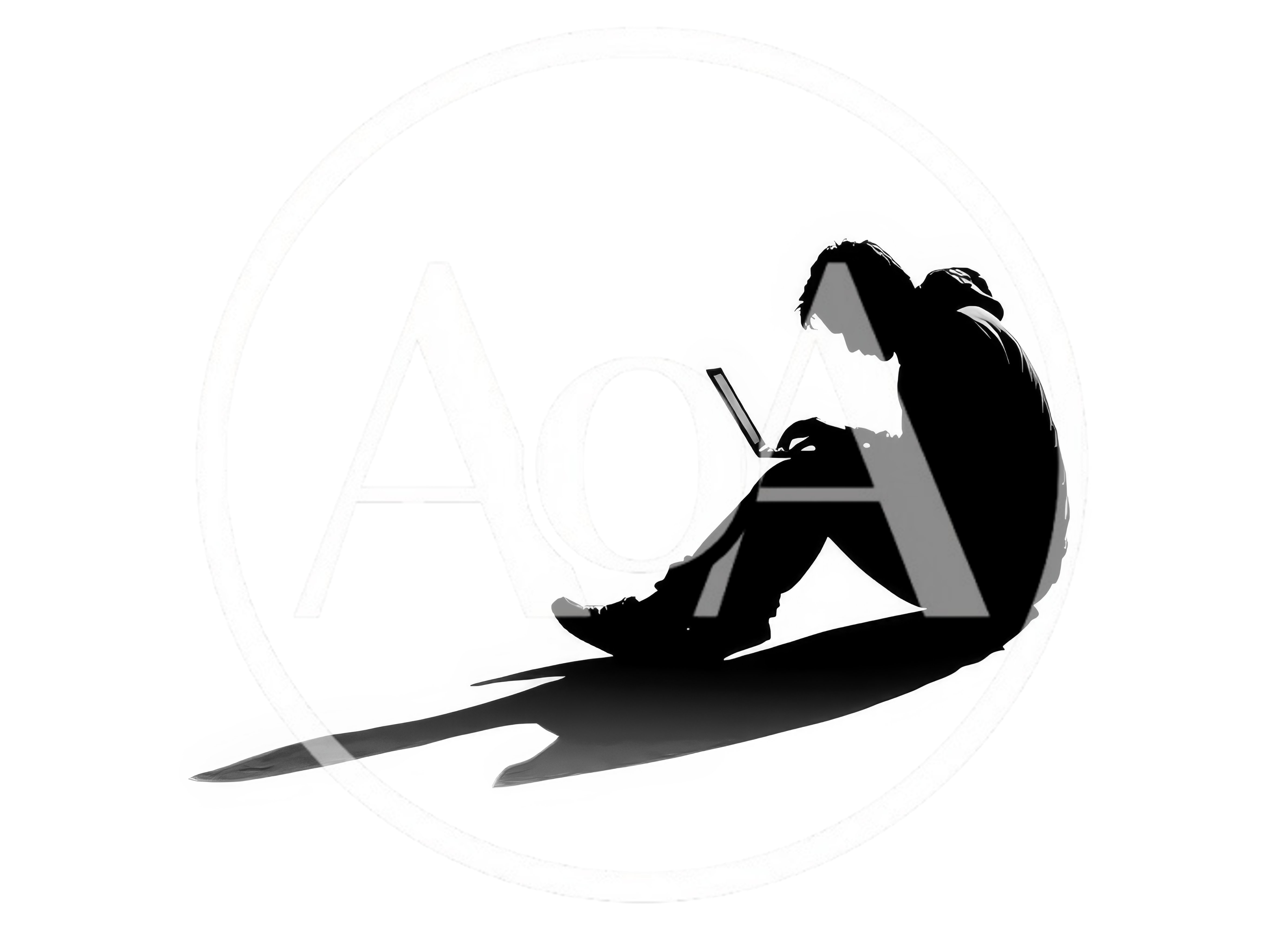 Silhouette Of A Person Working On A Laptop