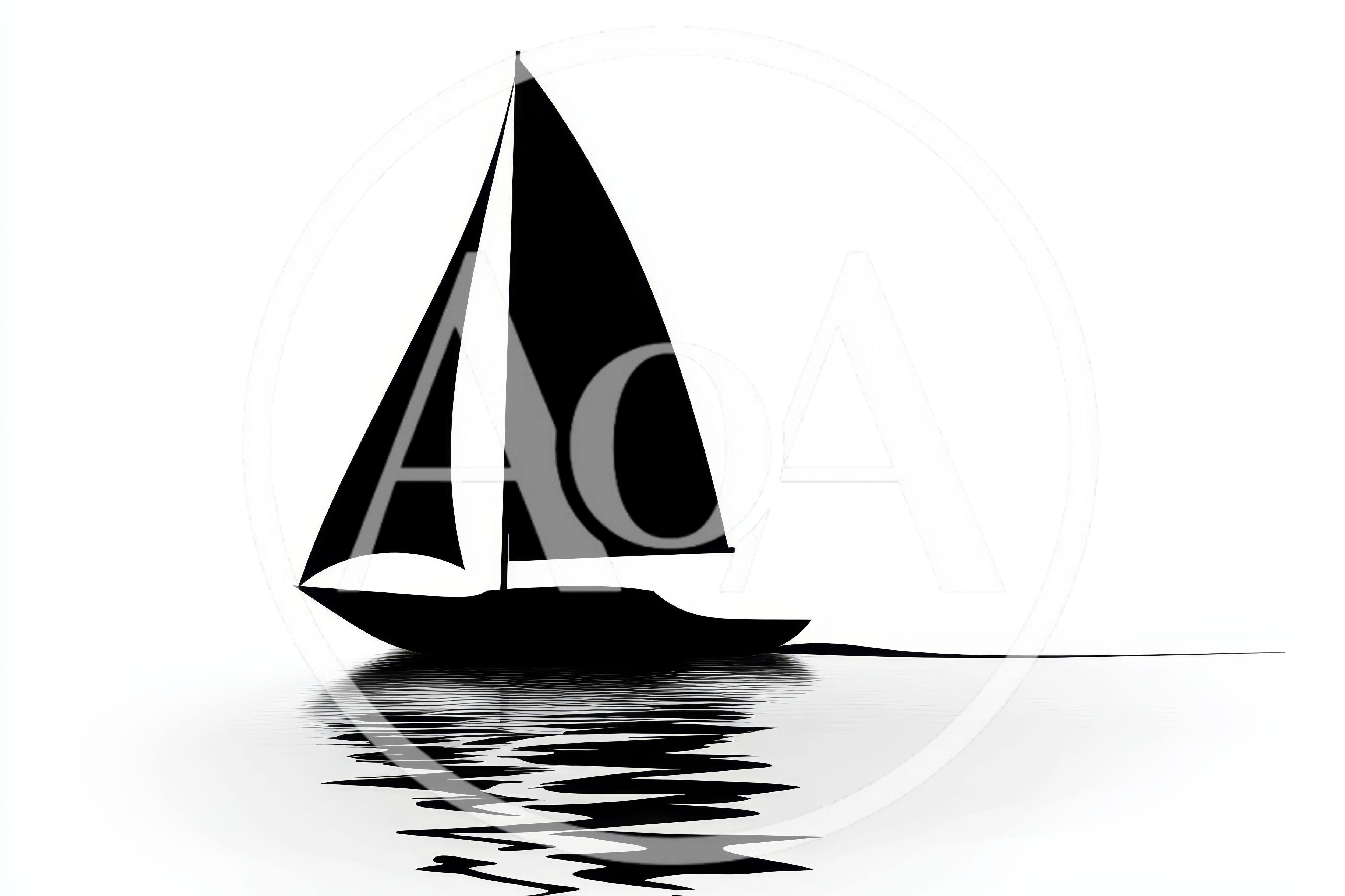 Minimalist Silhouette Of A Sailing Boat On Water