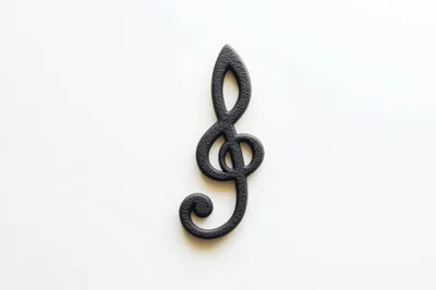 Black Treble Clef Symbol On White Background