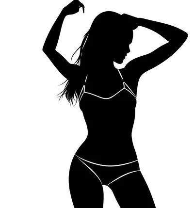 Silhouette Of A Woman Posing In A Bikini