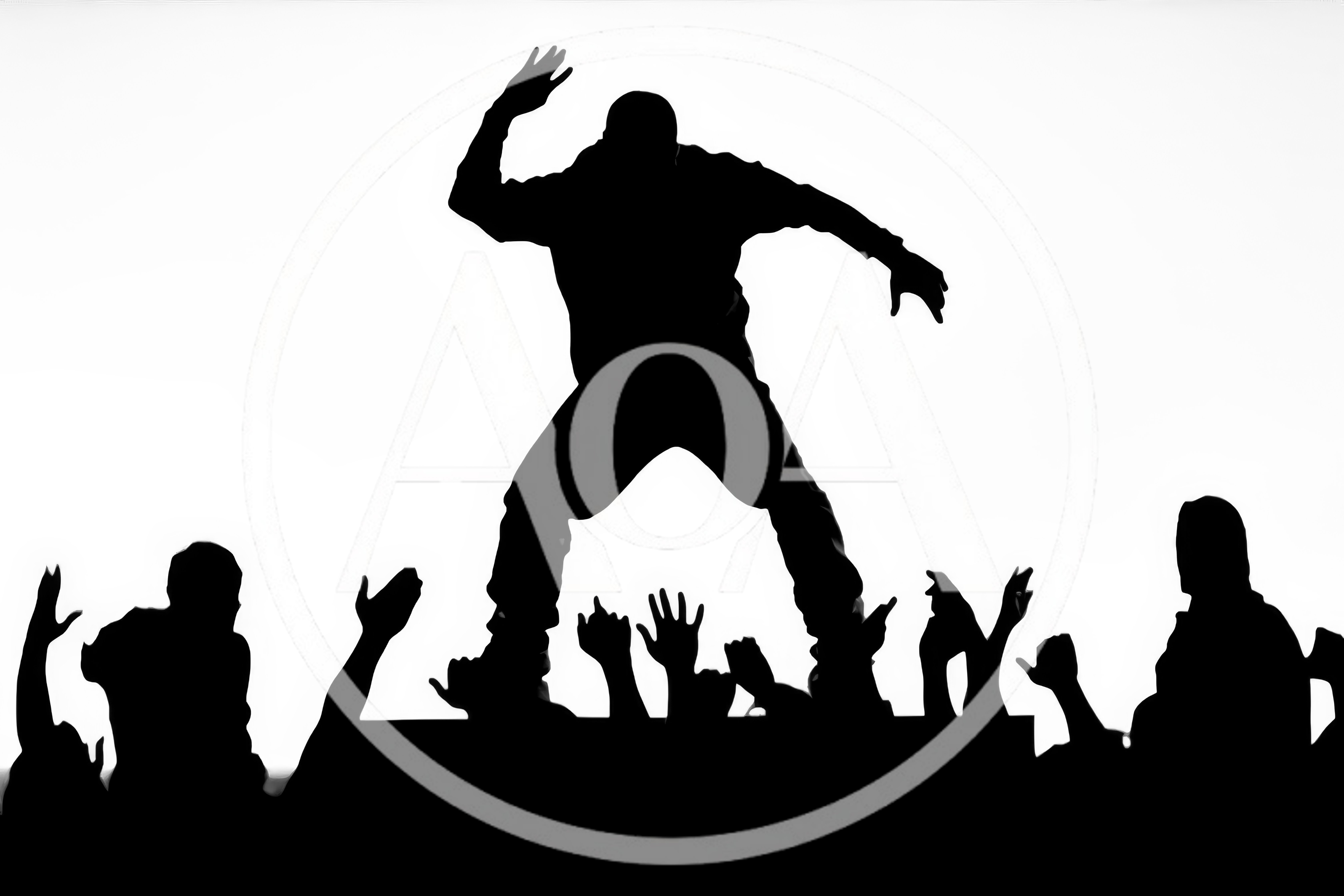 Silhouette Of A Performer On Stage Before A Crowd